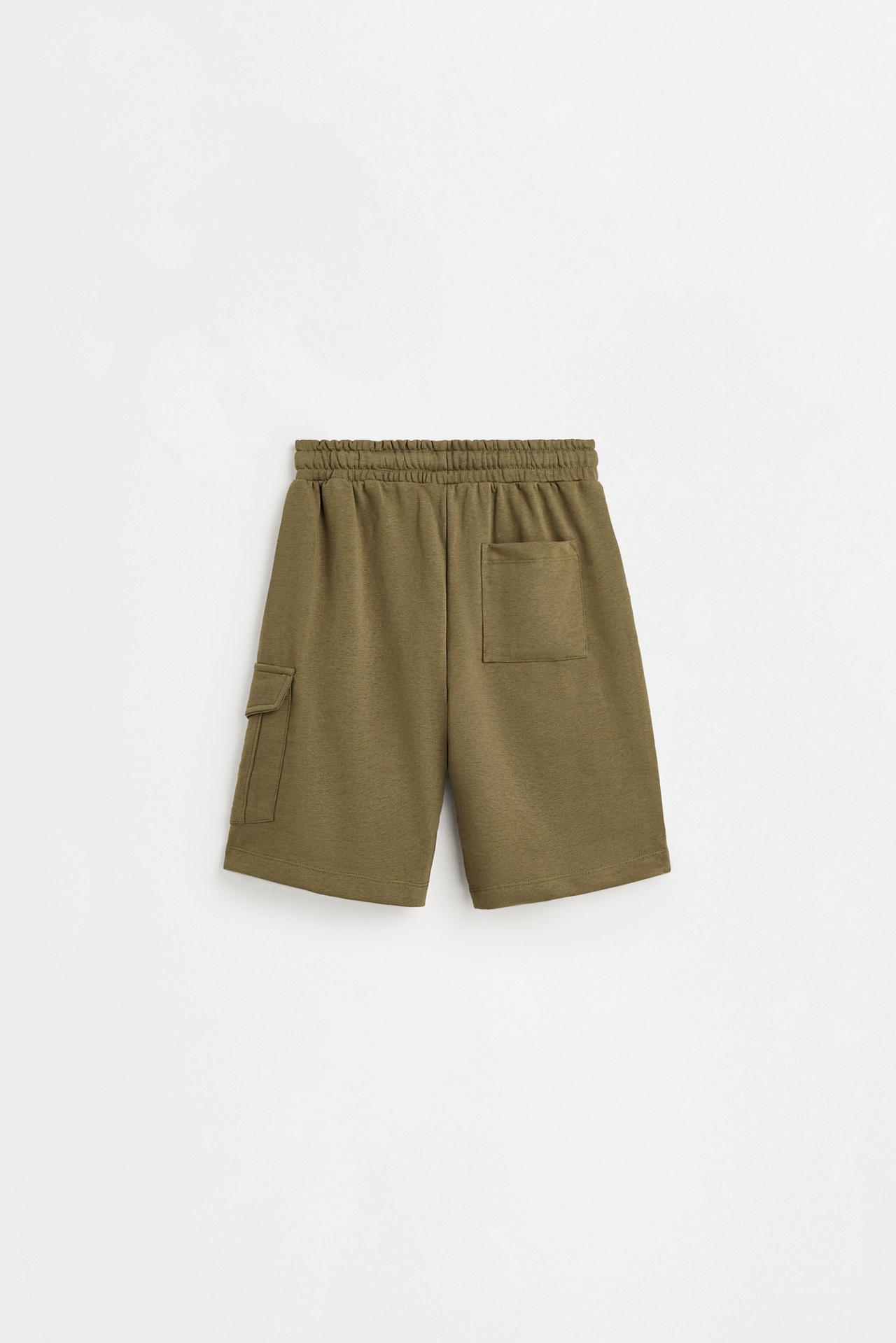 Plush cargo Bermuda shorts — KHAKI