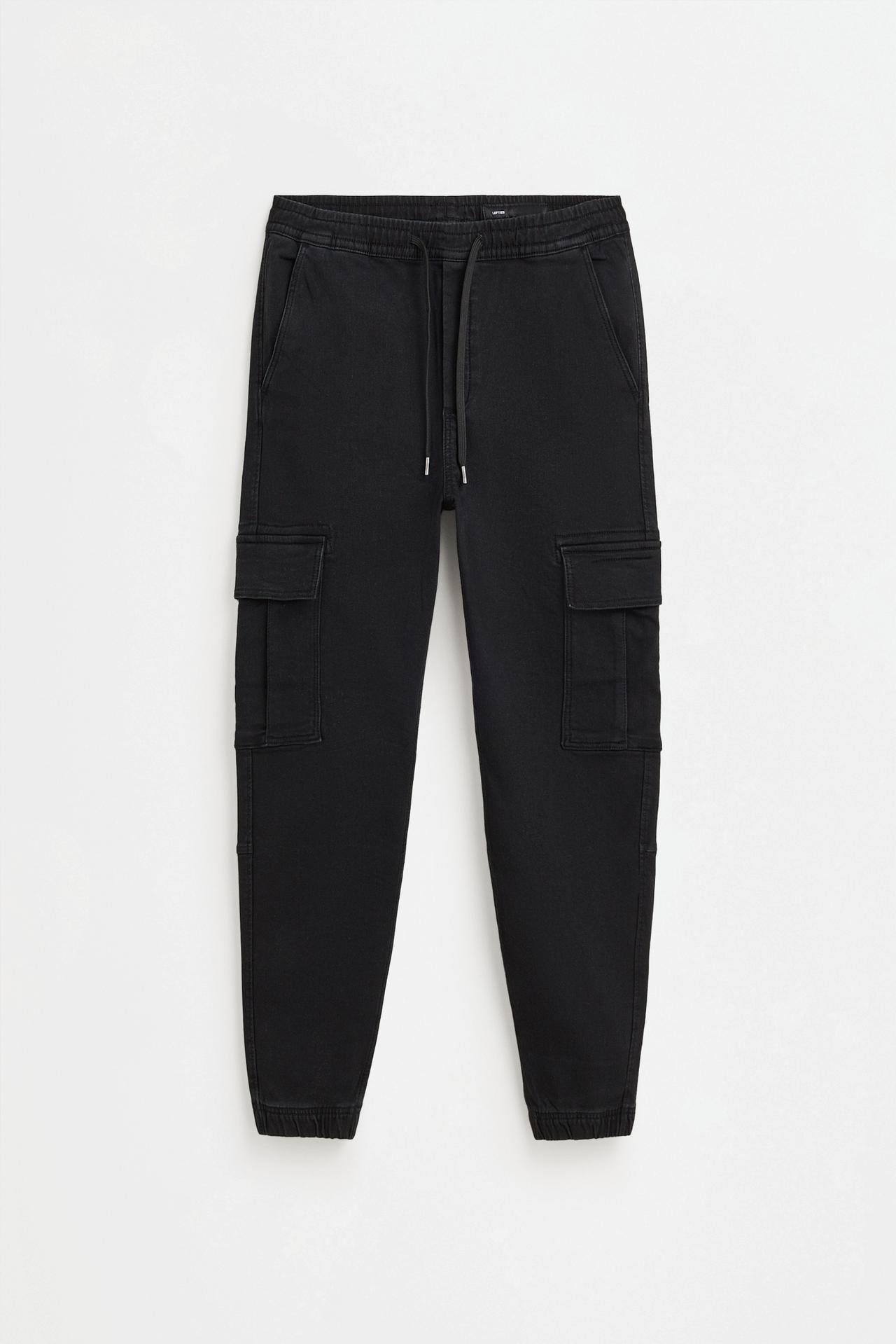 Cargo jogger jeans — BLACK