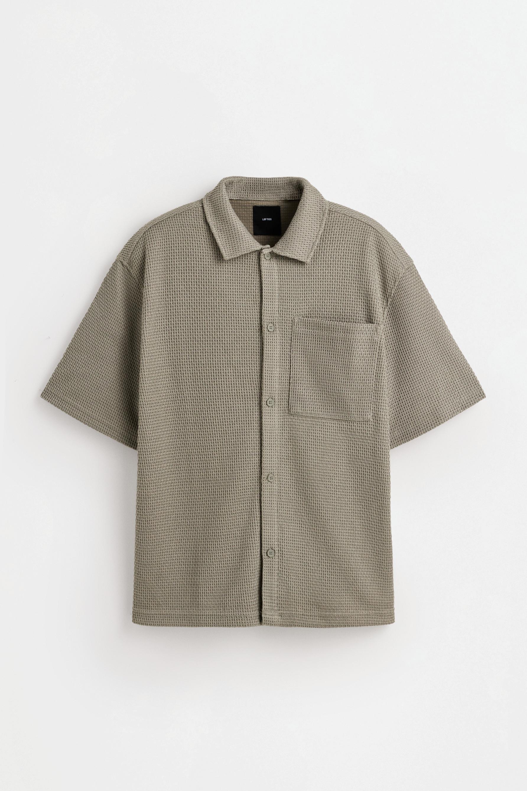 Waffle texture shirt — PALE GREEN
