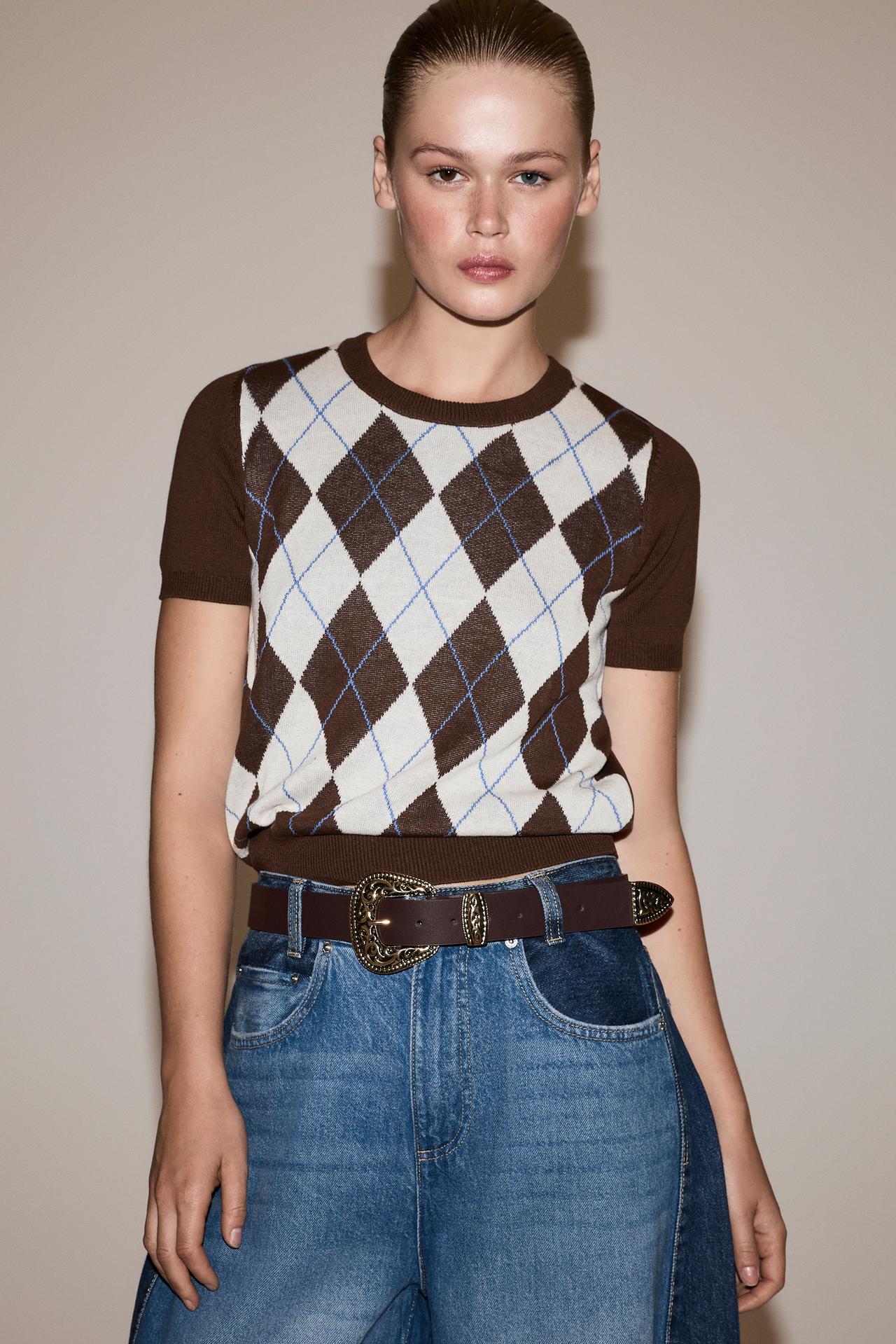 Wide belt with engraved buckle — BLACK-BROWN