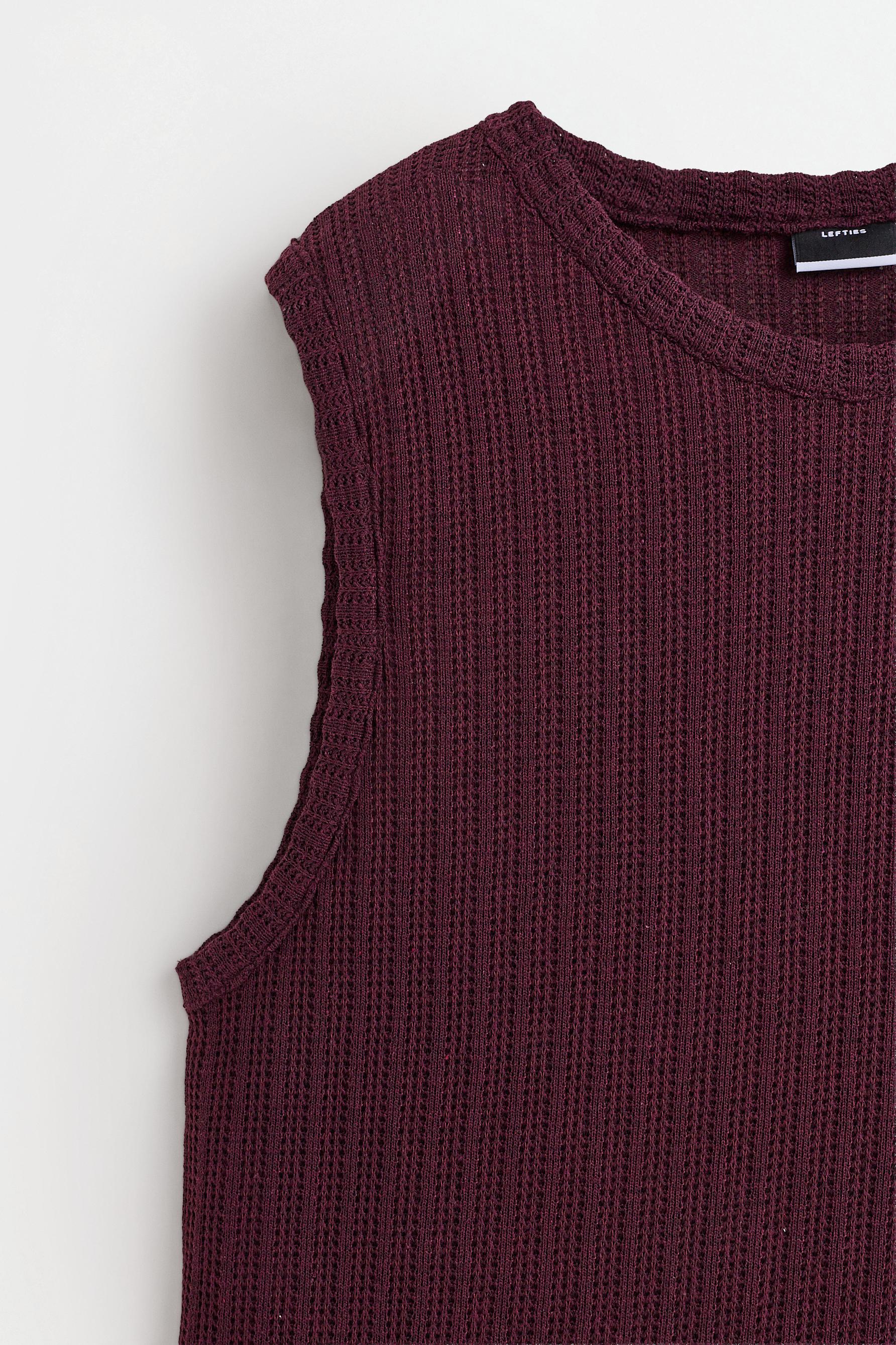 Textured tank top — WINE