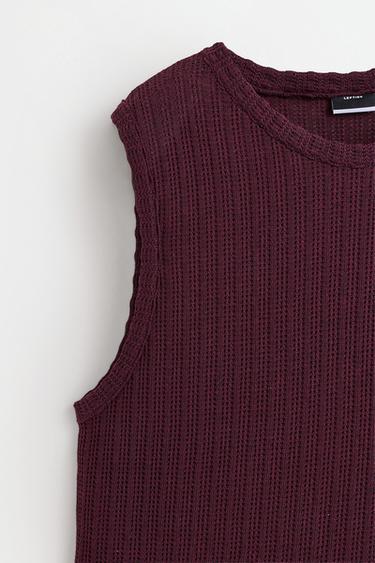 Textured tank top — WINE 7