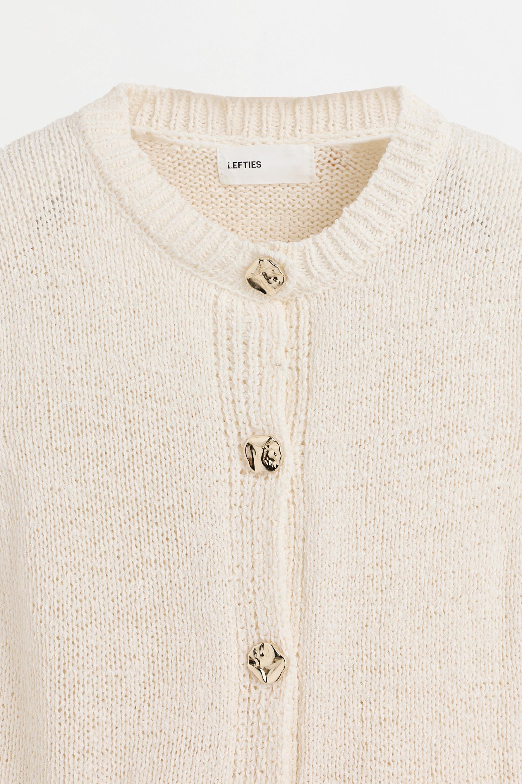 Jewel button top — ECRU