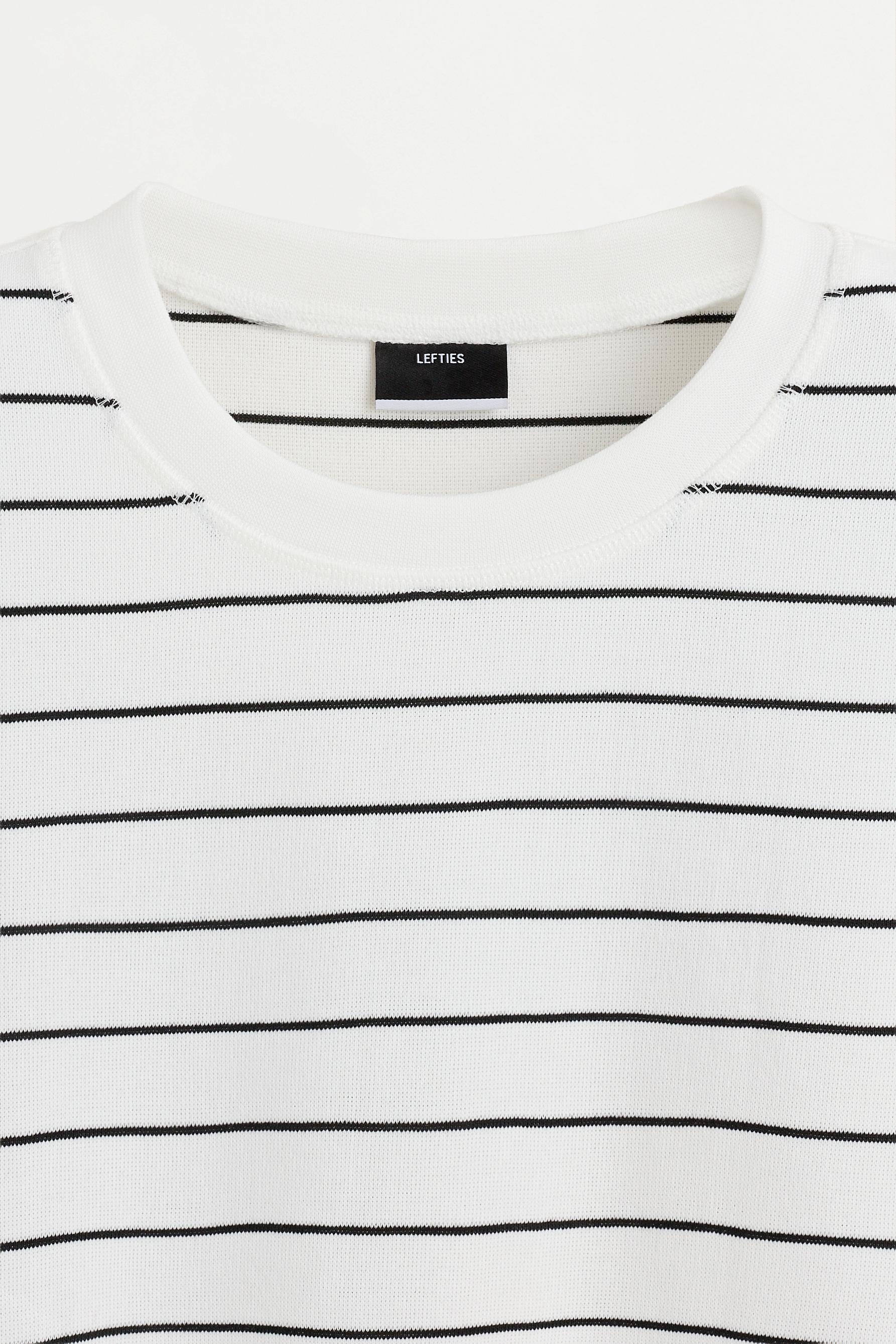Textured Striped T-shirt — WHITE