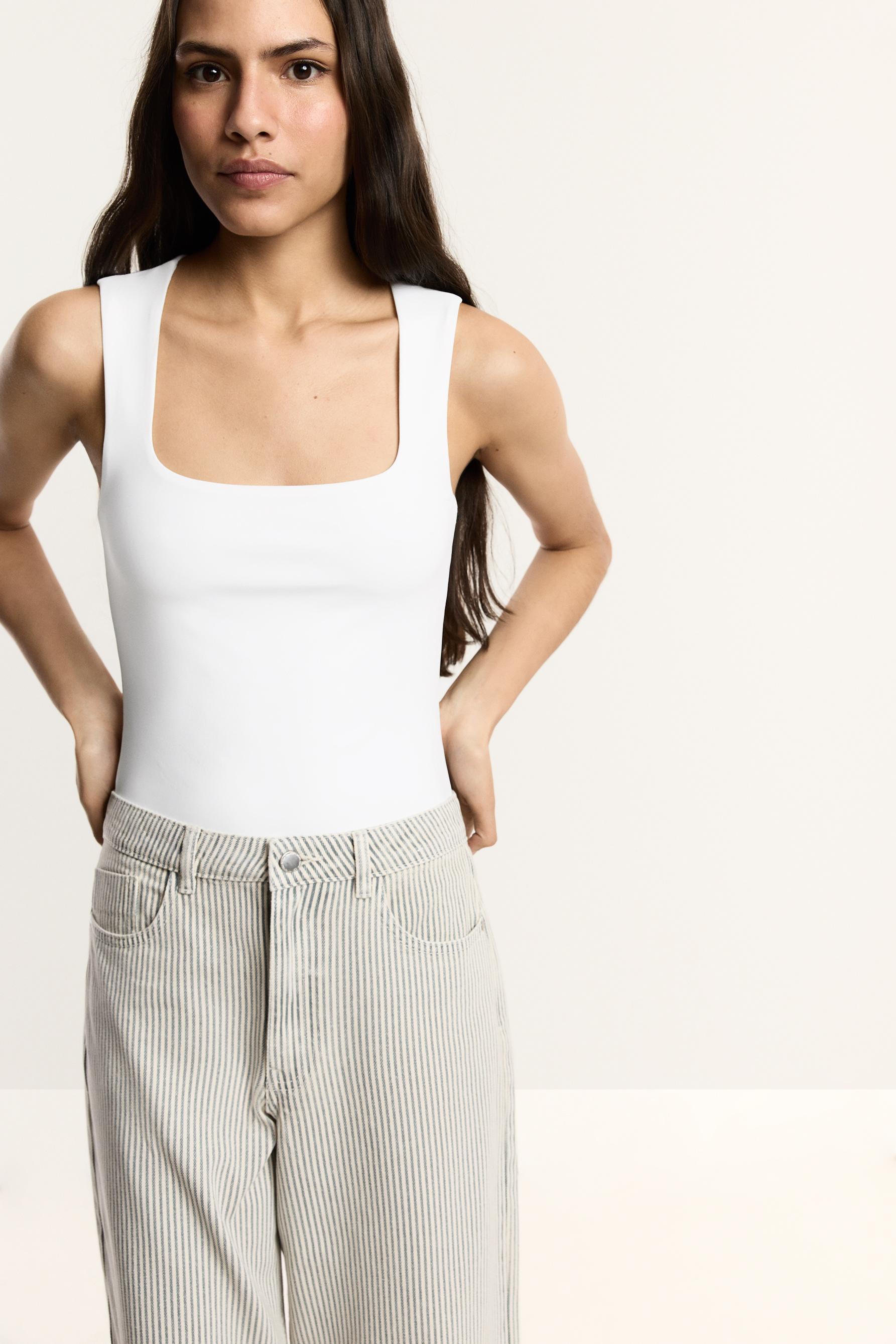 Polyamide strap bodysuit — WHITE