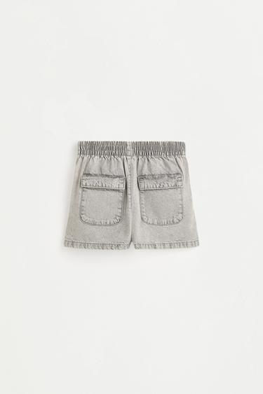 Denim cargo shorts — PALE GREY 2
