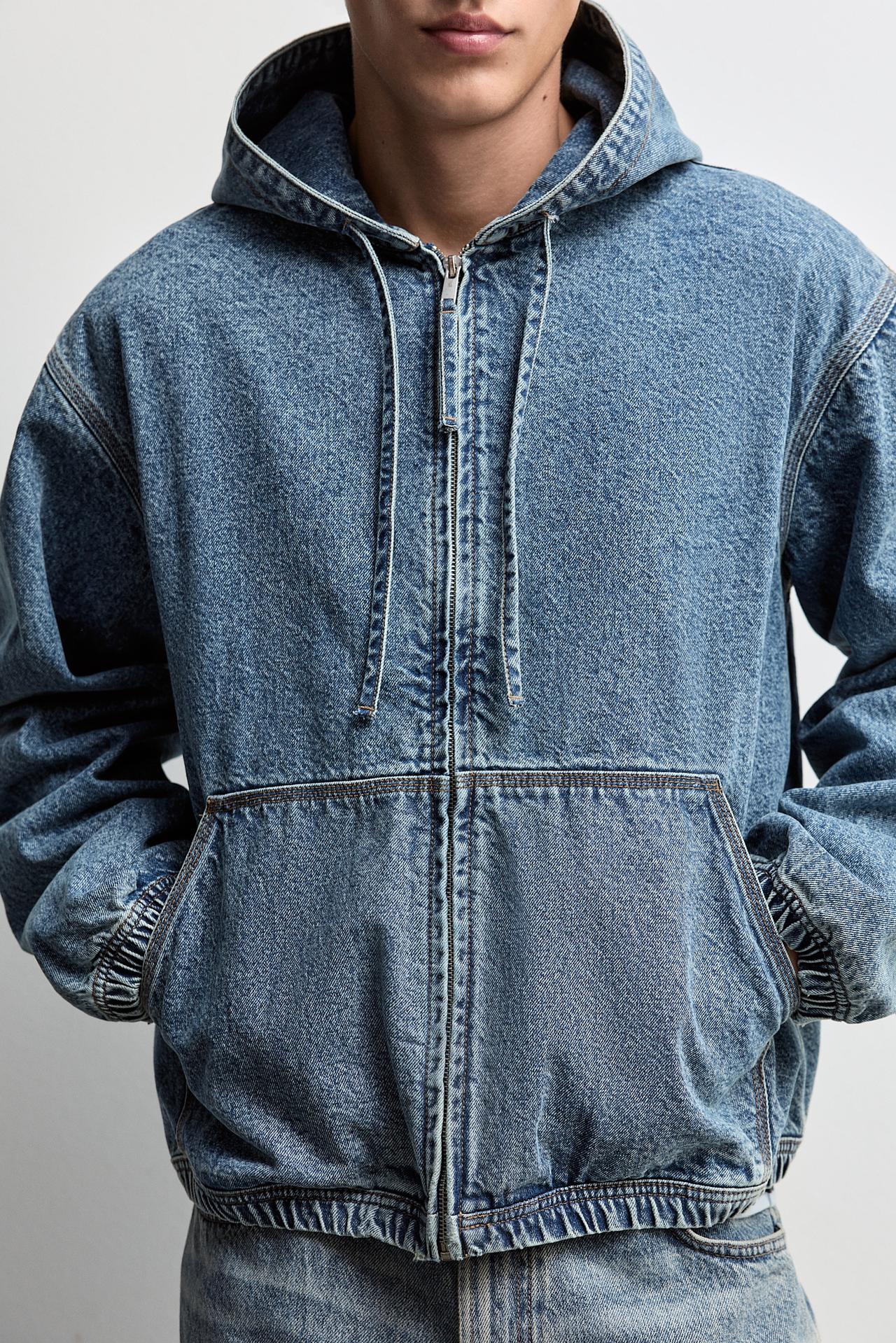 Hooded denim jacket — INDIGO