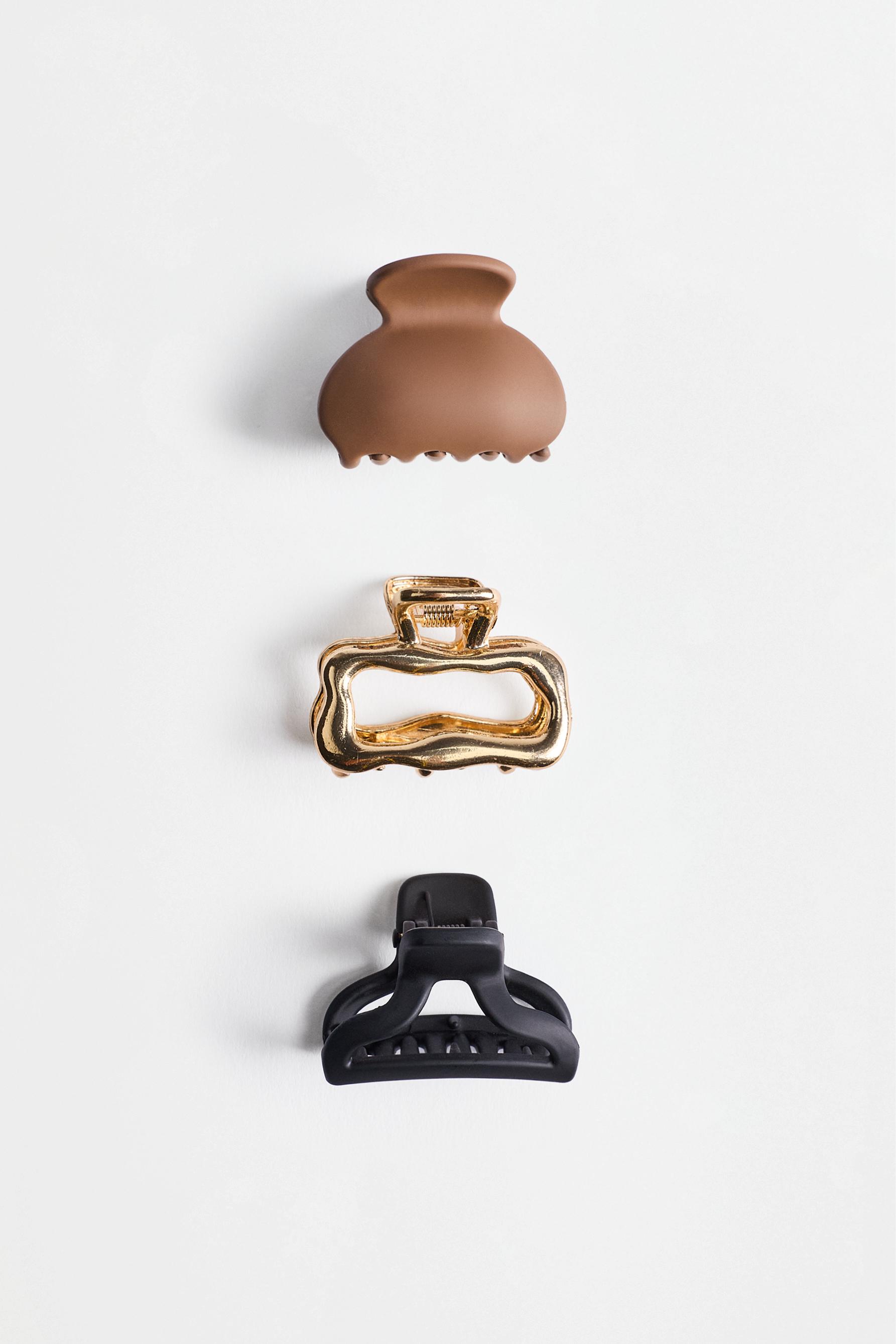 3-Pack Hair Clips — GOLD