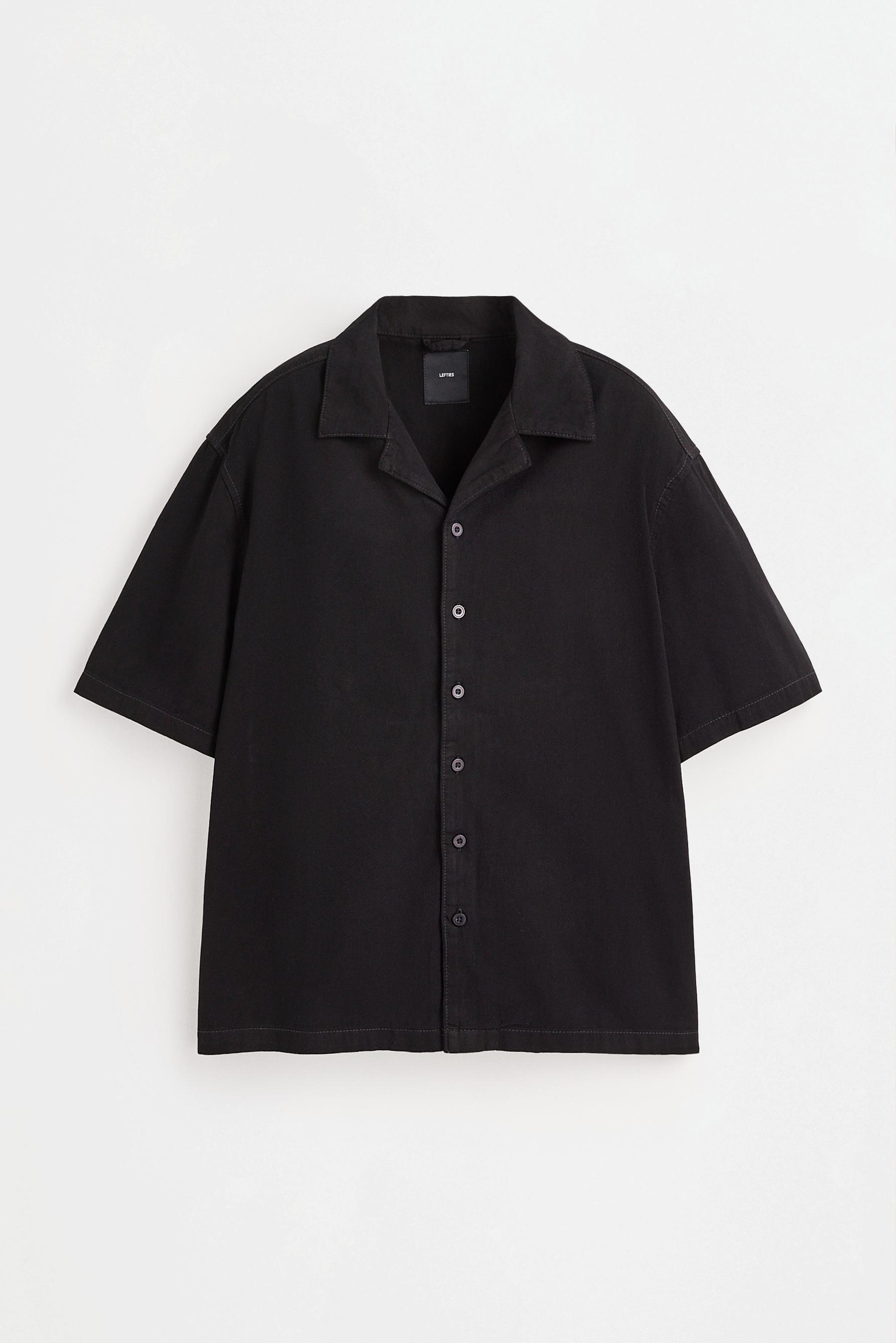 Denim resort shirt — BLACK