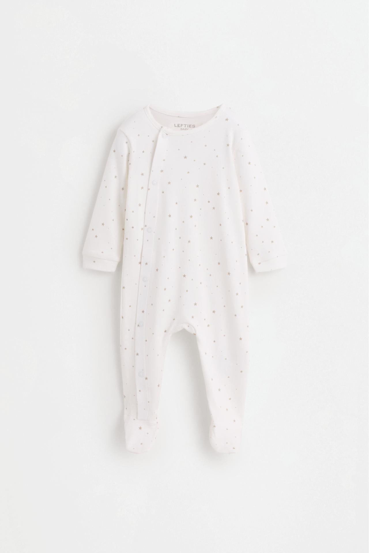 Printed interlock sleepsuit — MINK