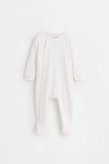 Printed interlock sleepsuit — MINK 1