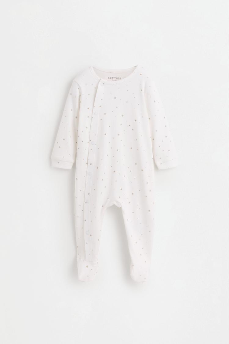 Printed interlock sleepsuit — MINK