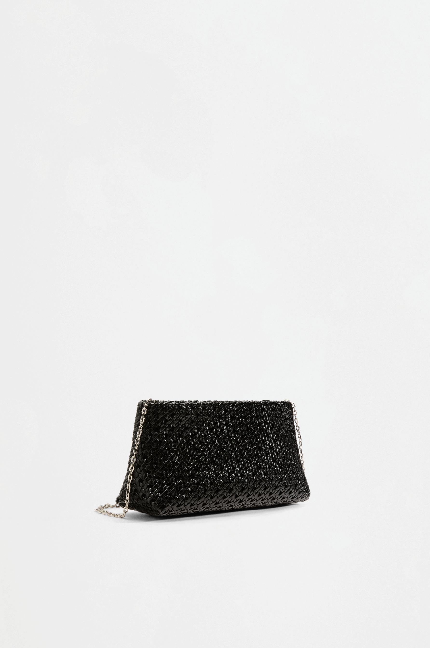 Woven clutch bag — BLACK