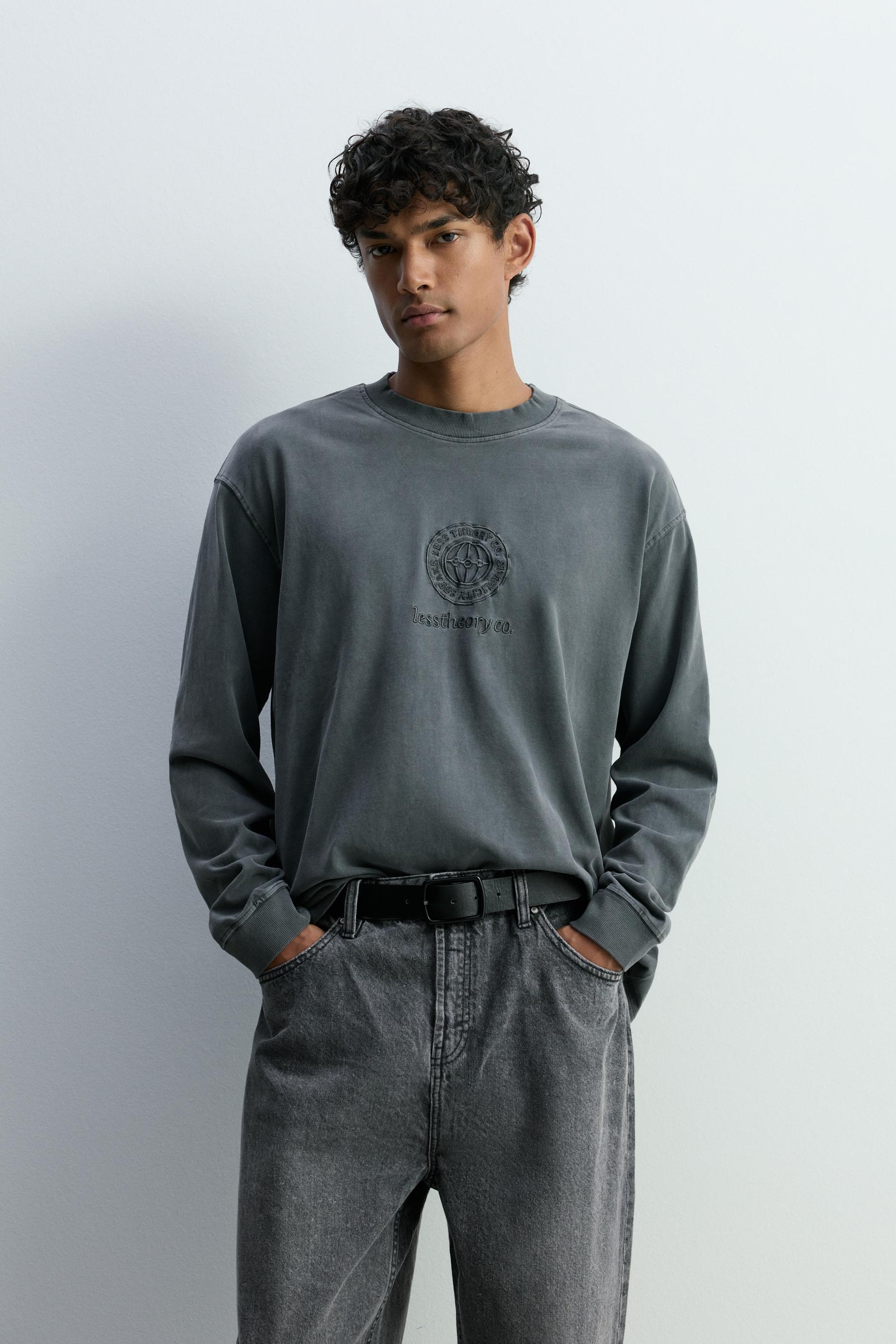 Camiseta bordado manga larga