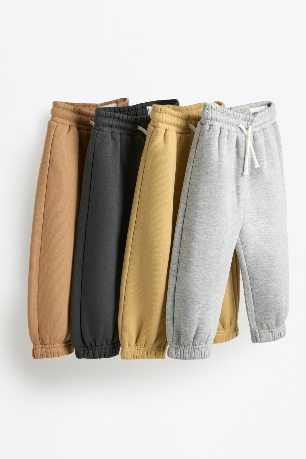 Pack 4 pantalones felpa lisos