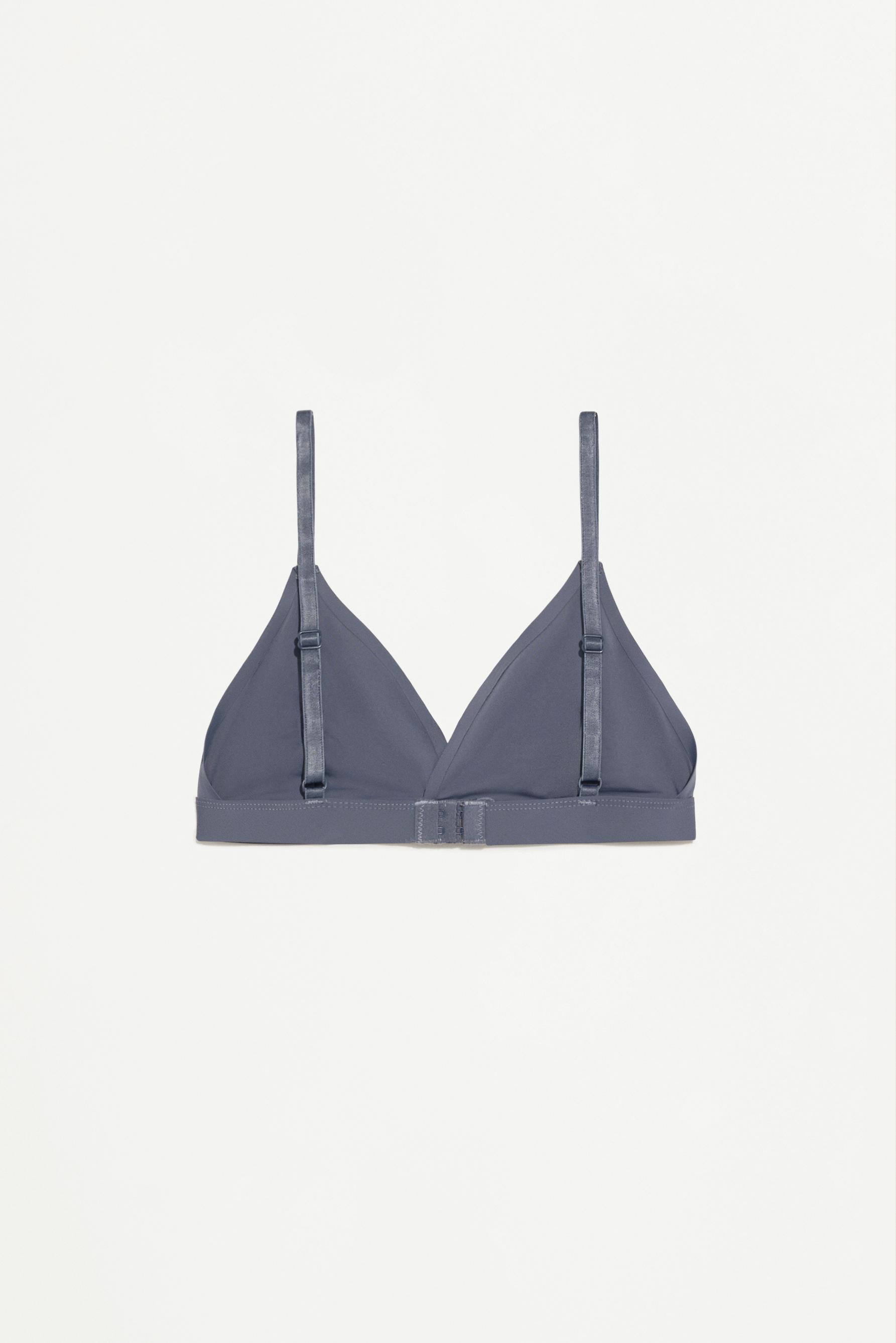 Microfibre triangle top bra pack — BLUE/WHITE