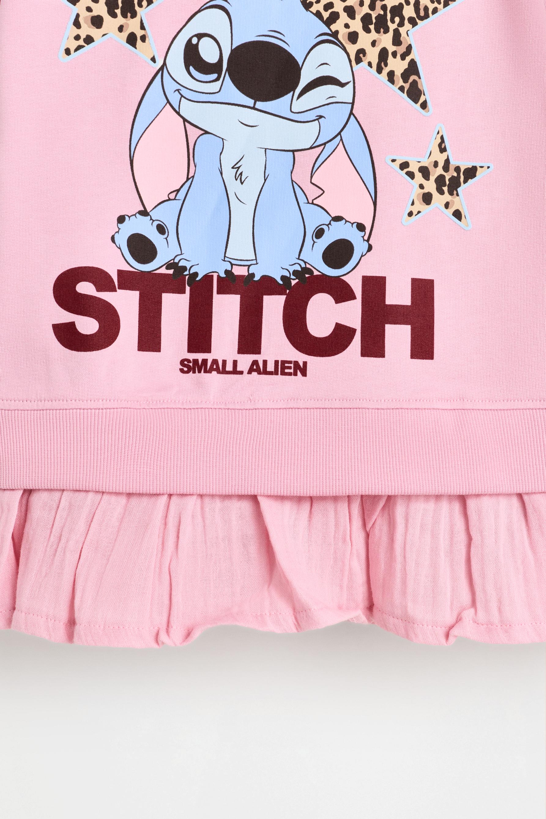 Stitch ©Disney ruffle sweatshirt and leggings co-ord — MEDIUM PINK