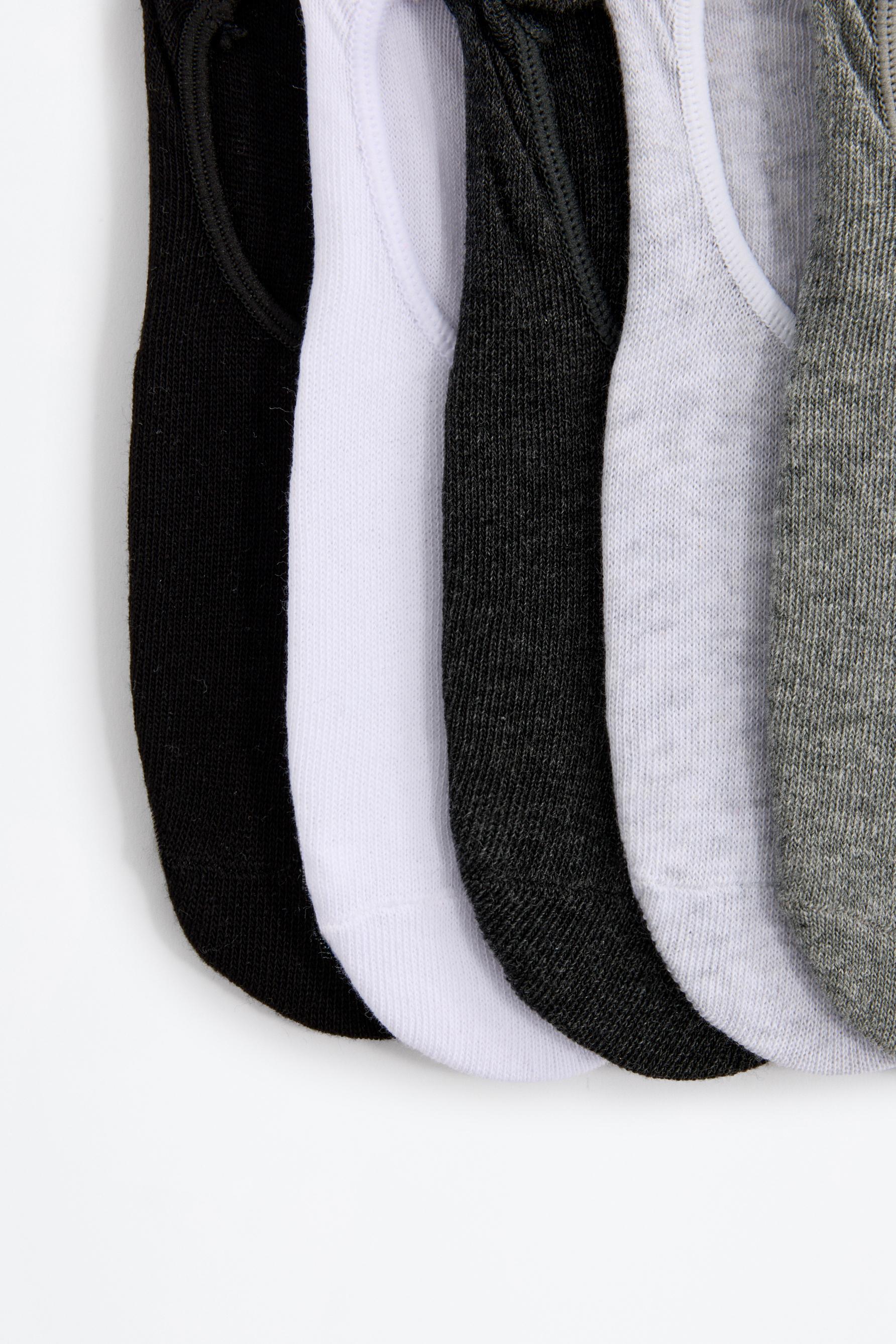 5-pack of no-show socks — GREY