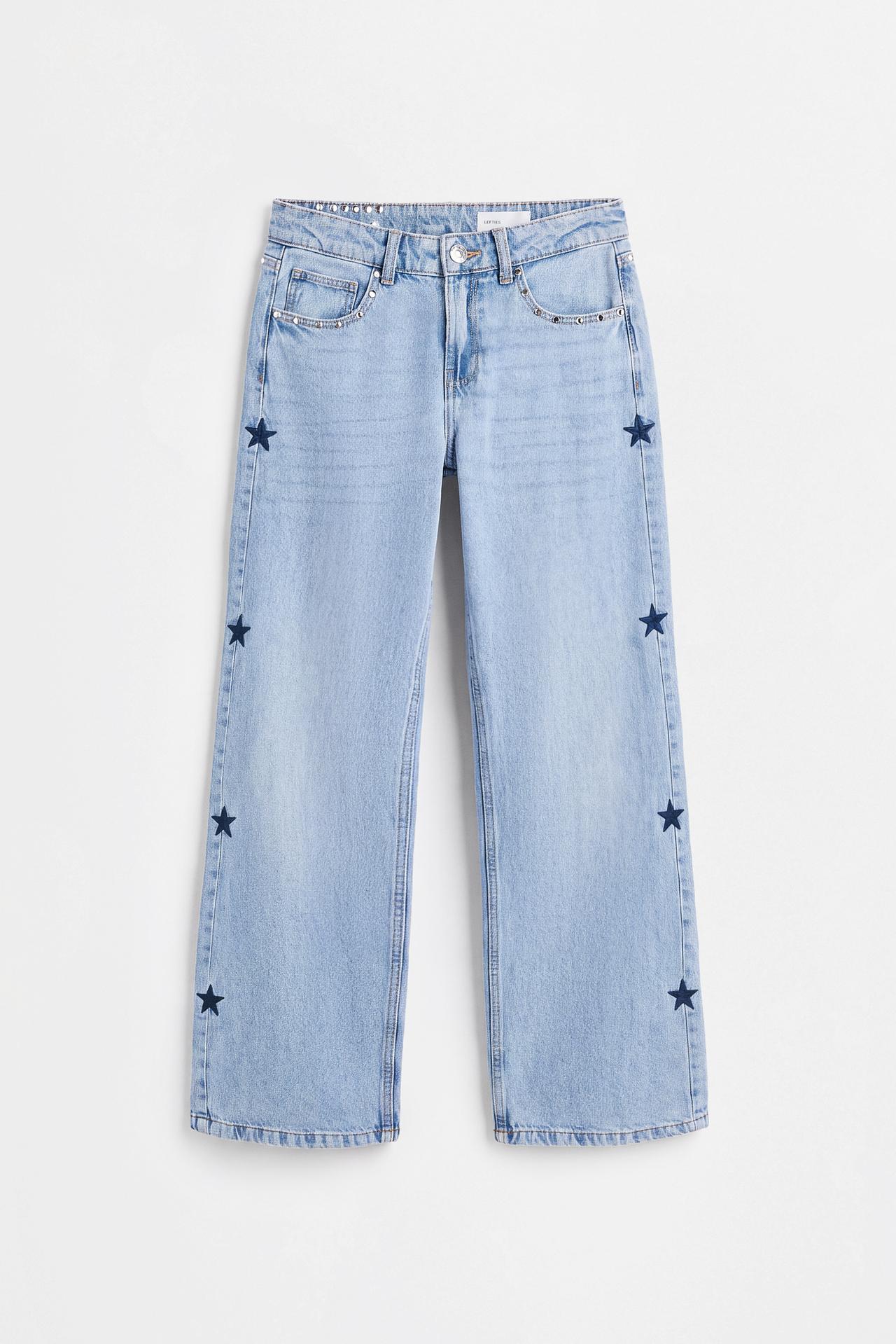 Baggy jeans with embroidered stars — INDIGO