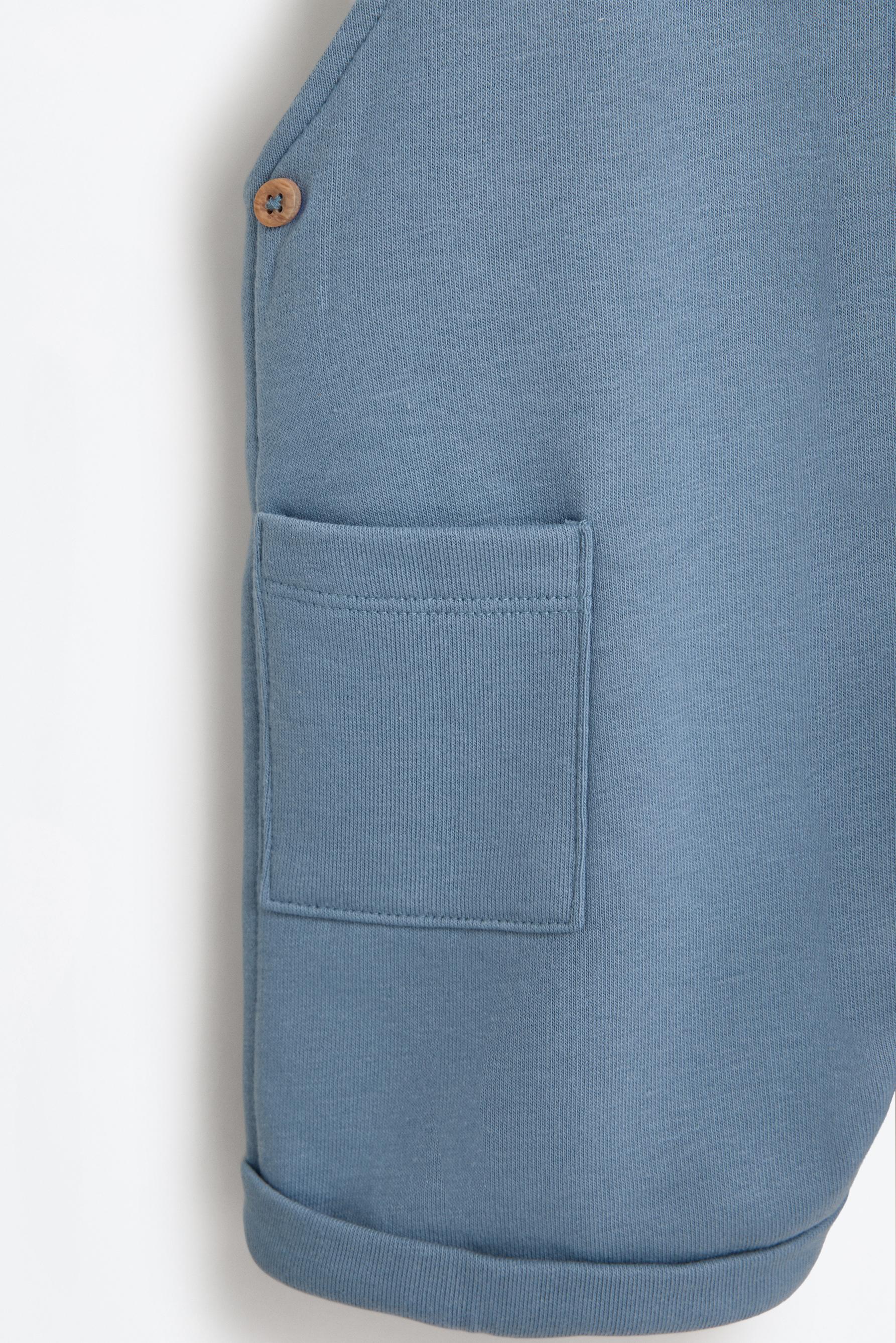 Plush dungarees and T-shirt set — STEEL BLUE