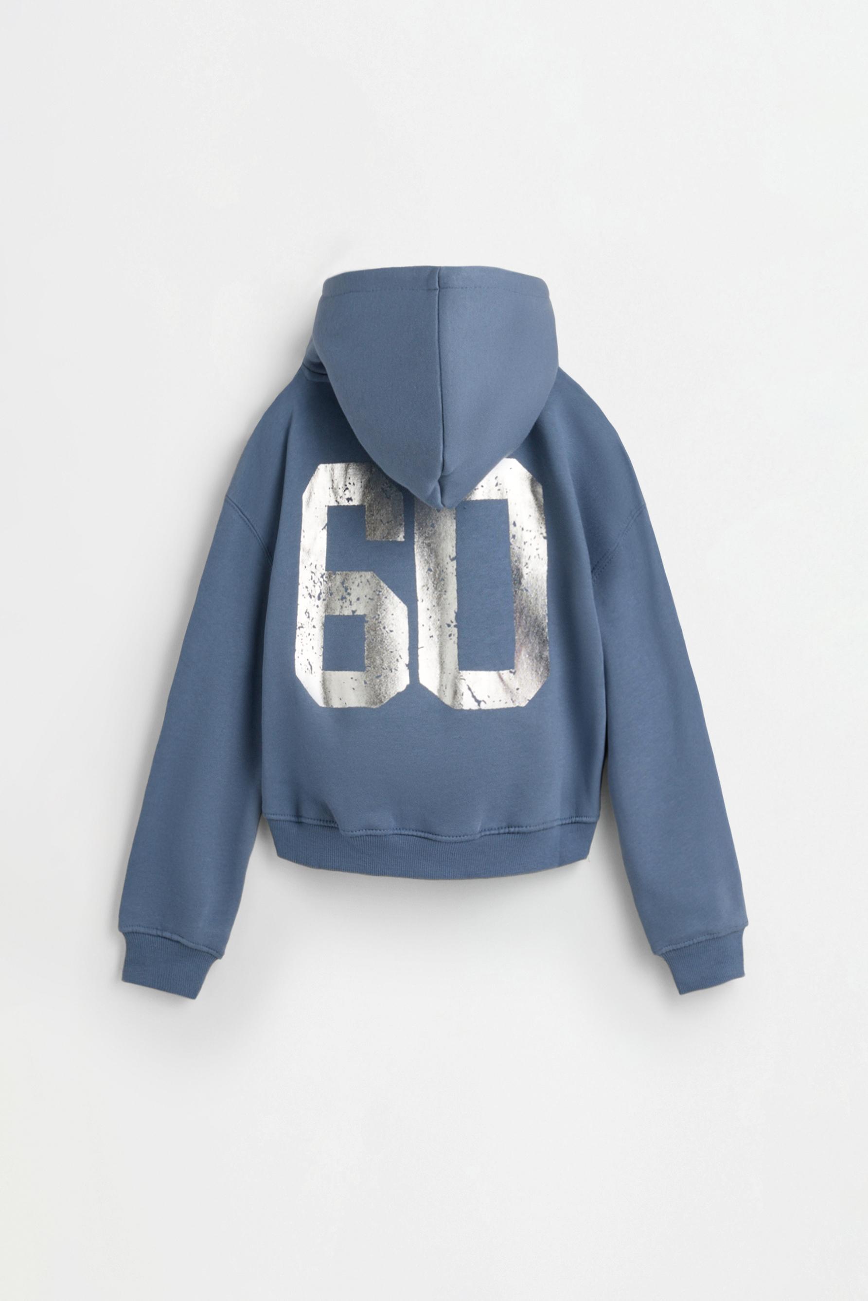 Cropped hoodie — STEEL BLUE
