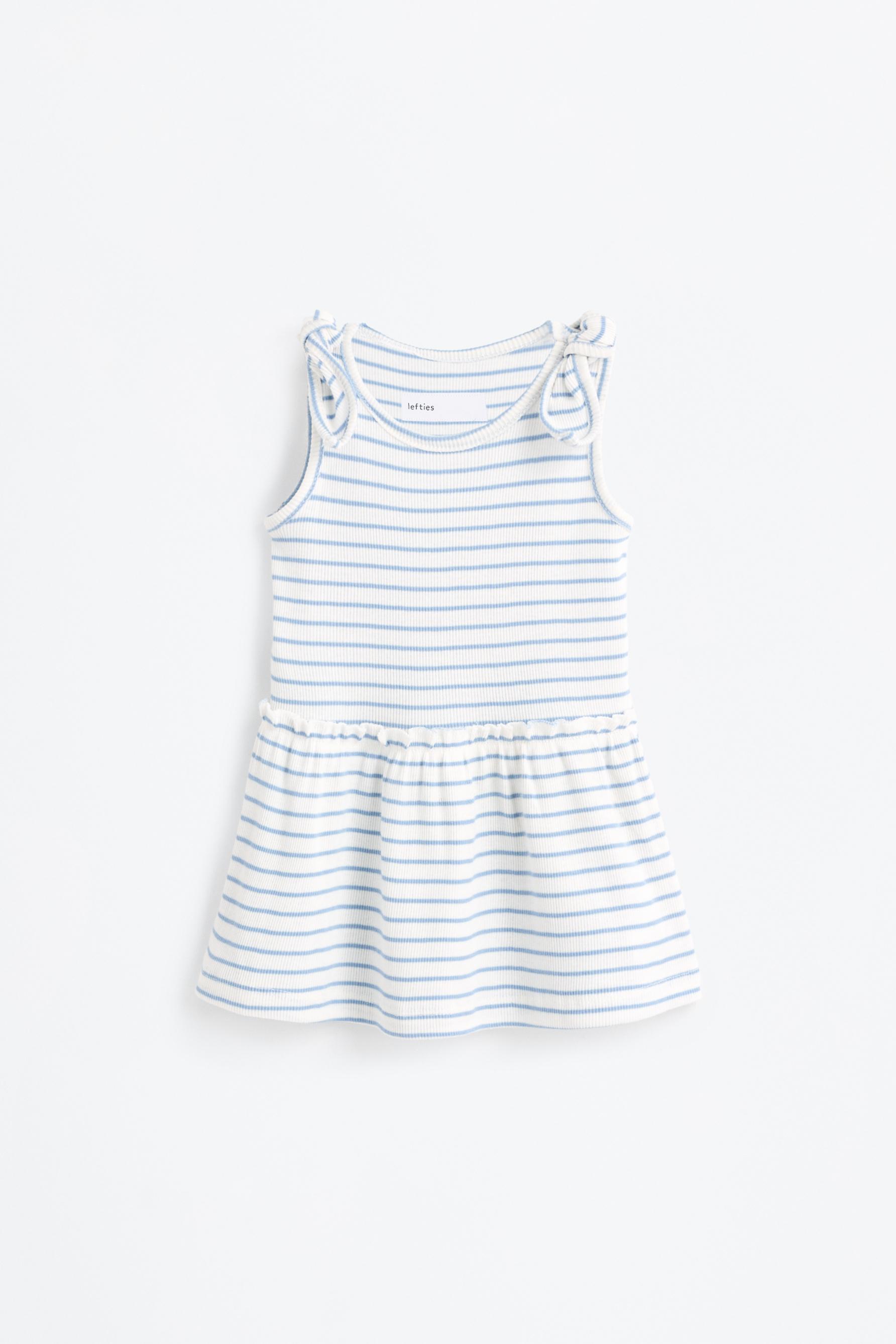 Vestido canalé lazos