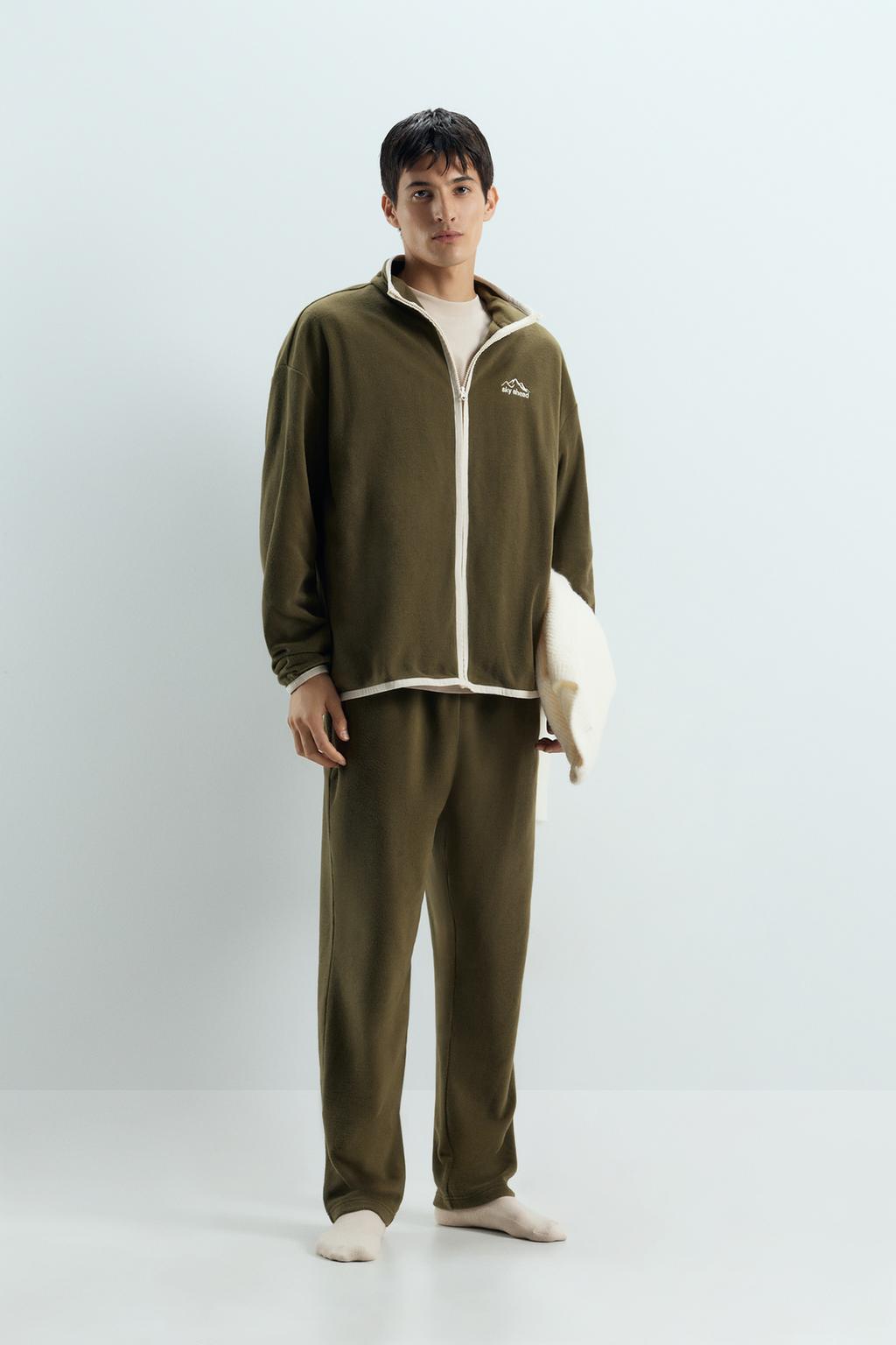 Zip-up fleece pyjamas