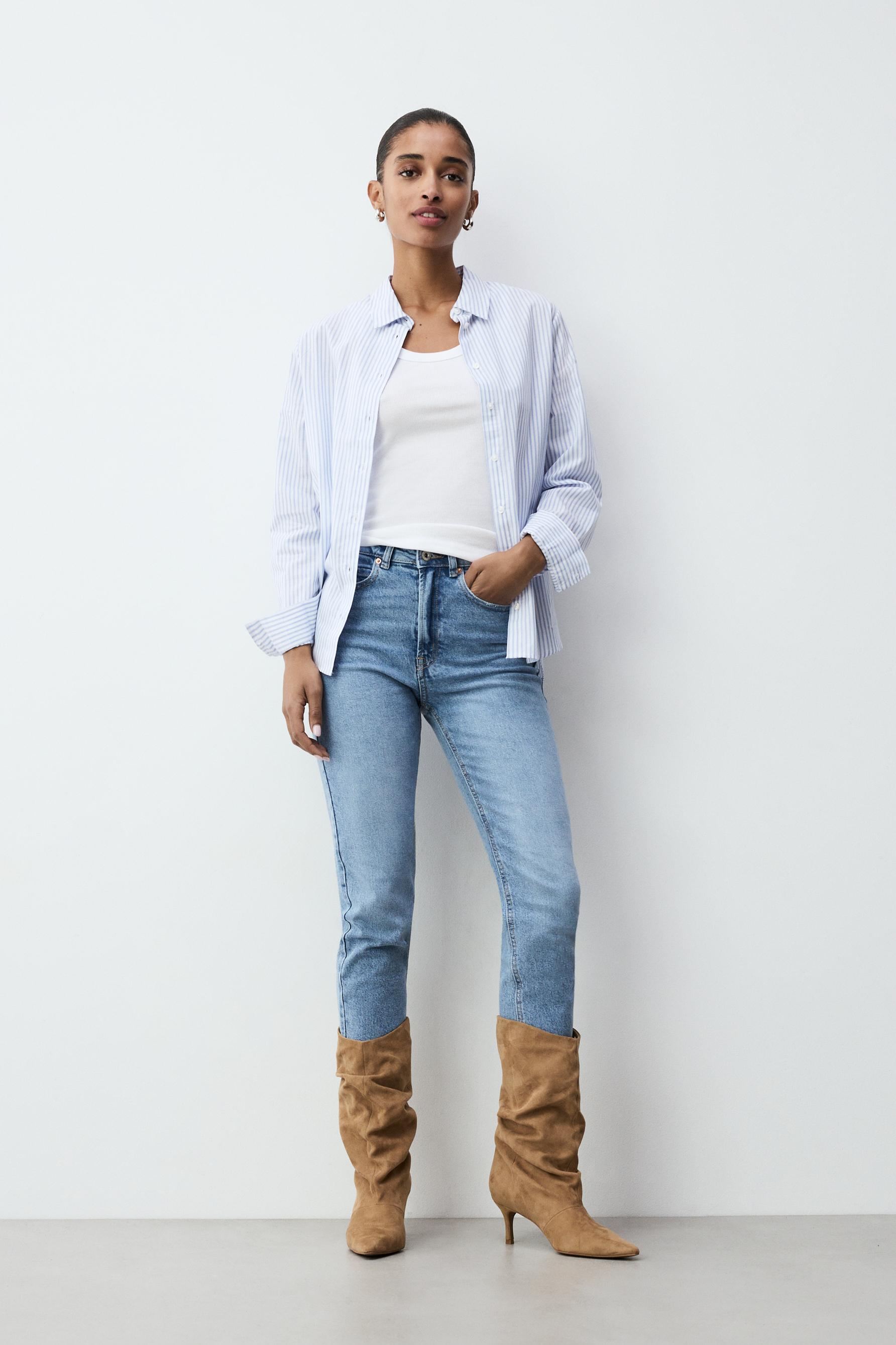 Basic poplin shirt — BLUE/WHITE