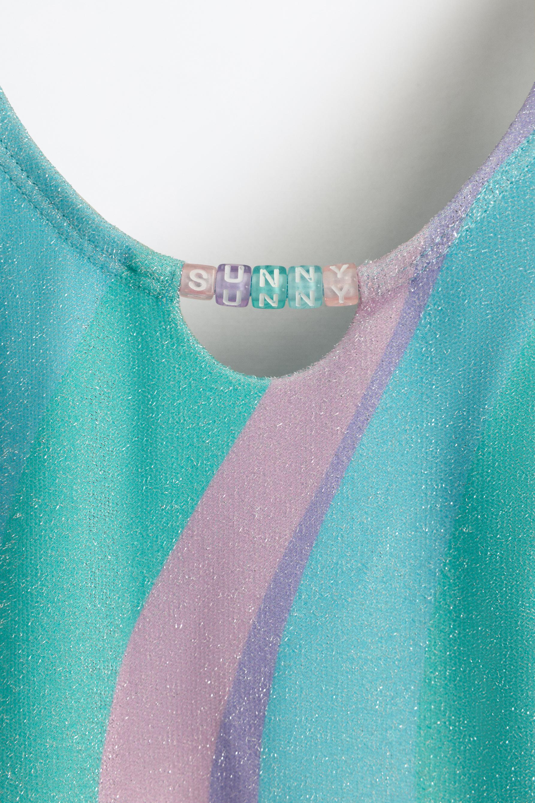 Shiny swimsuit with beads — BLUE TONES