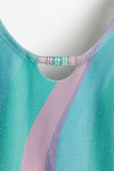 Shiny swimsuit with beads — BLUE TONES 3