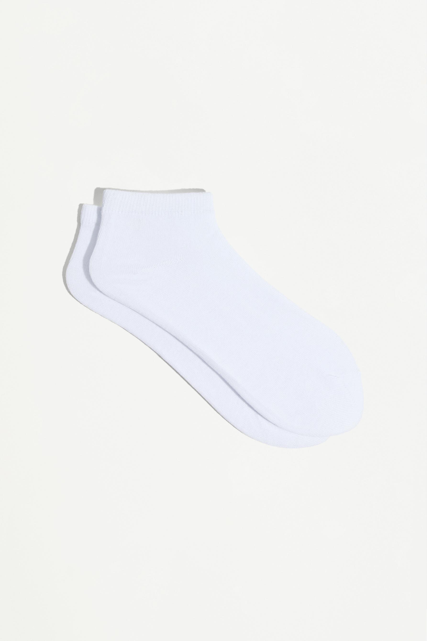 Plain ankle socks (Pack 10) — WHITE