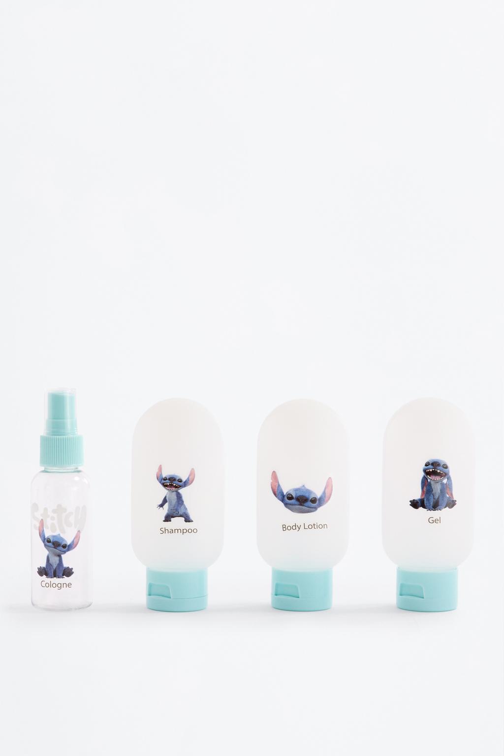 Set of 4 reusable Stitch ©Disney travel bottles