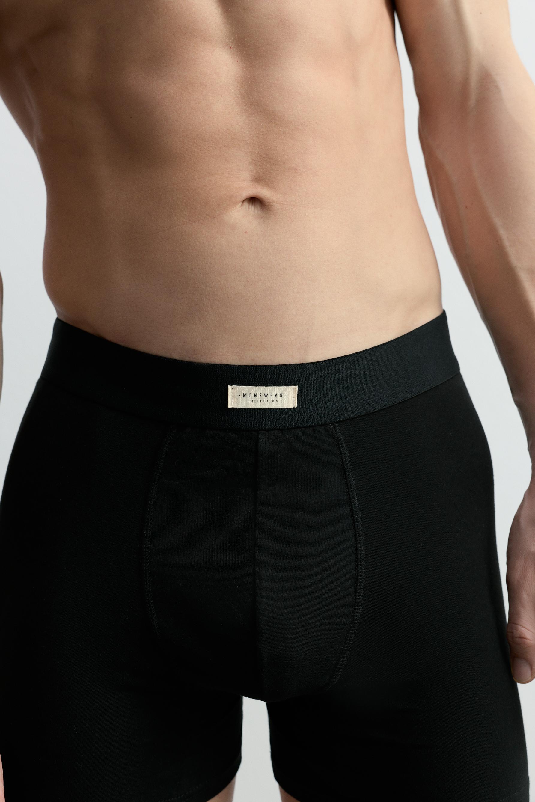 3-pack of long basic boxers — BLACK