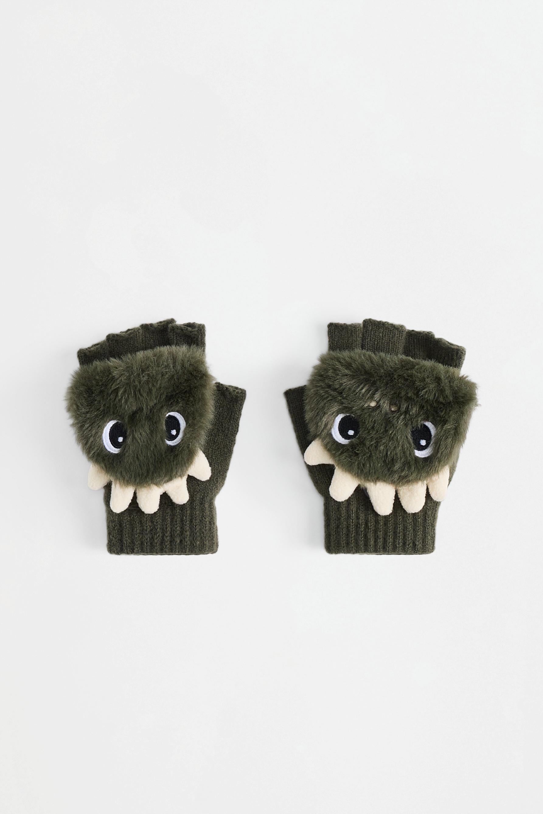 Guantes mitón con manopla dinosaurios