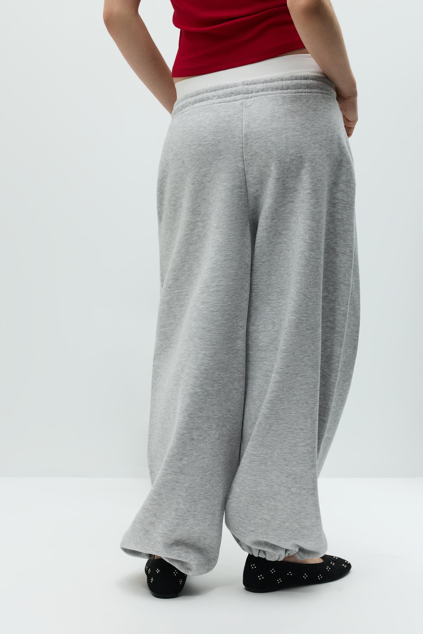 Plush barrel trousers — GREY MARL