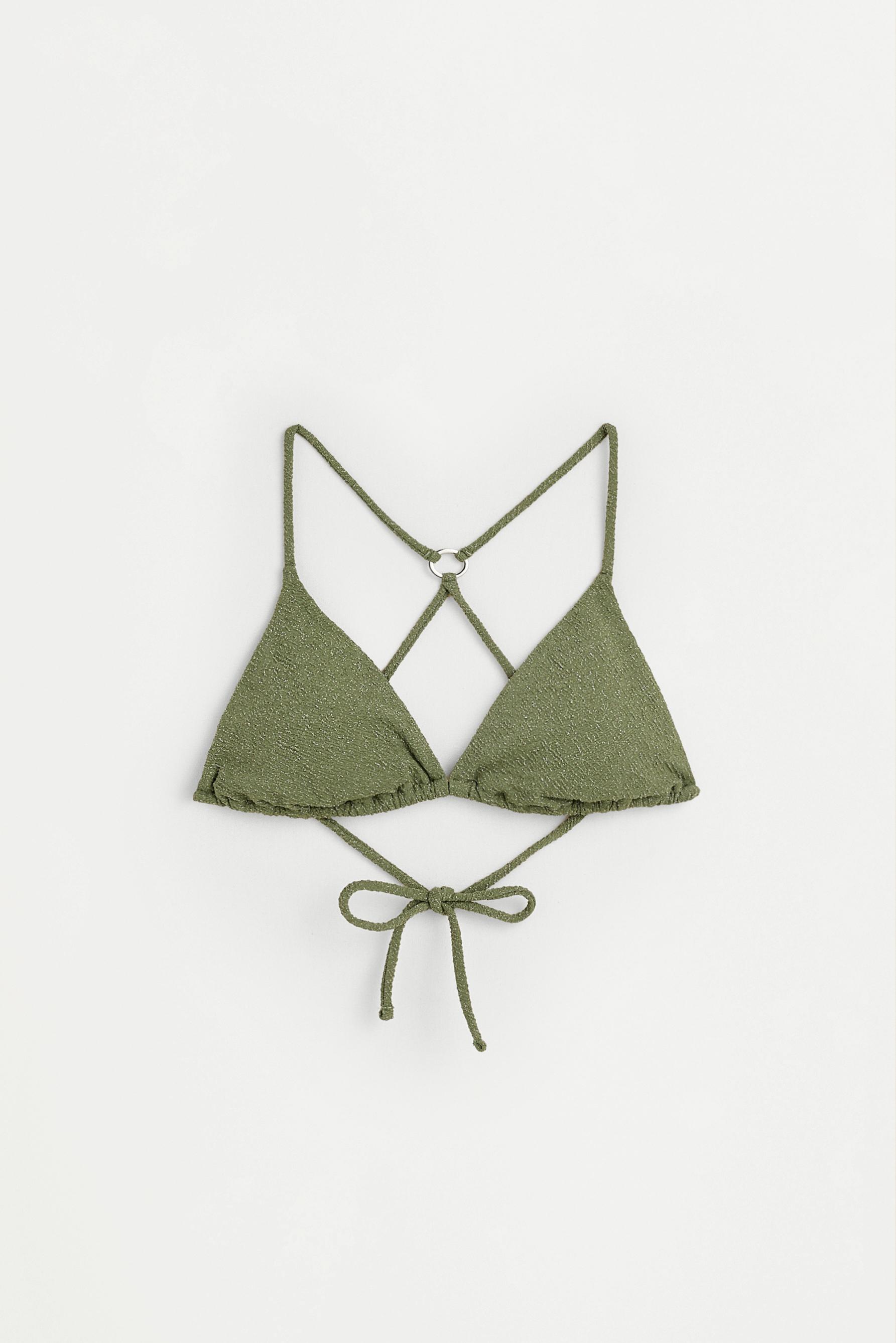 Shimmery bikini top — MEDIUM GREEN
