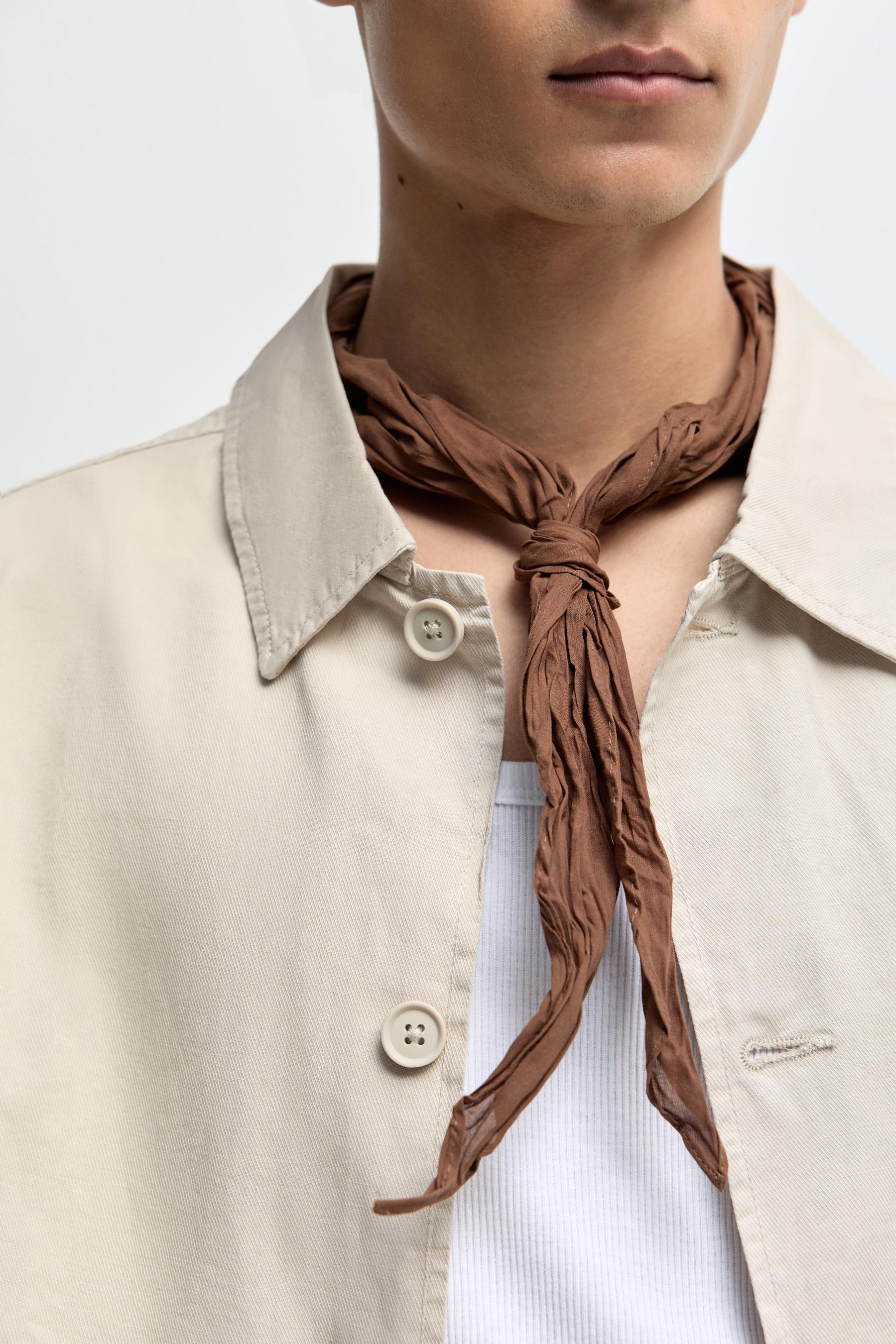 Linen blend overshirt — BEIGE