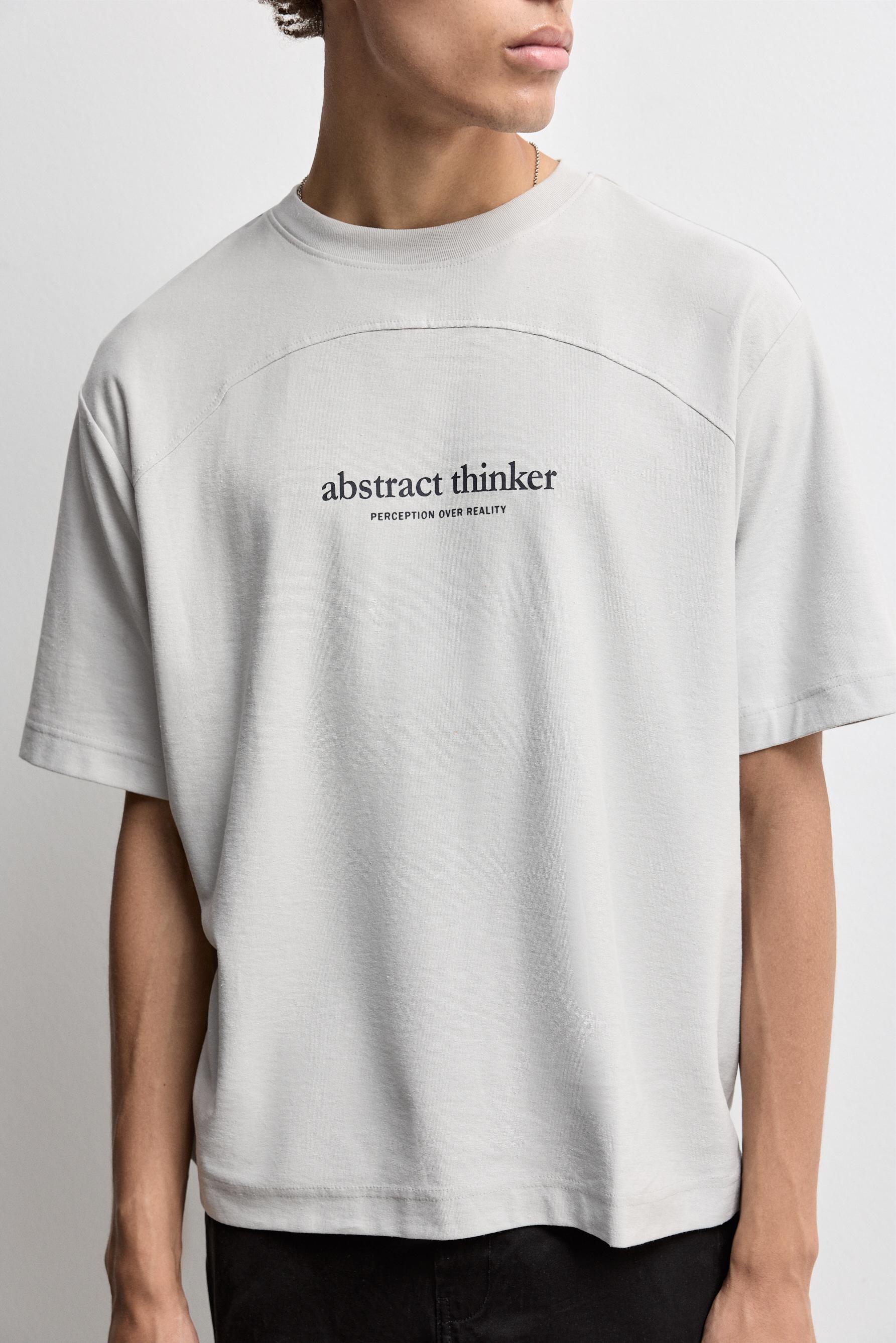 Oversized printed T-shirt — PALE GREY