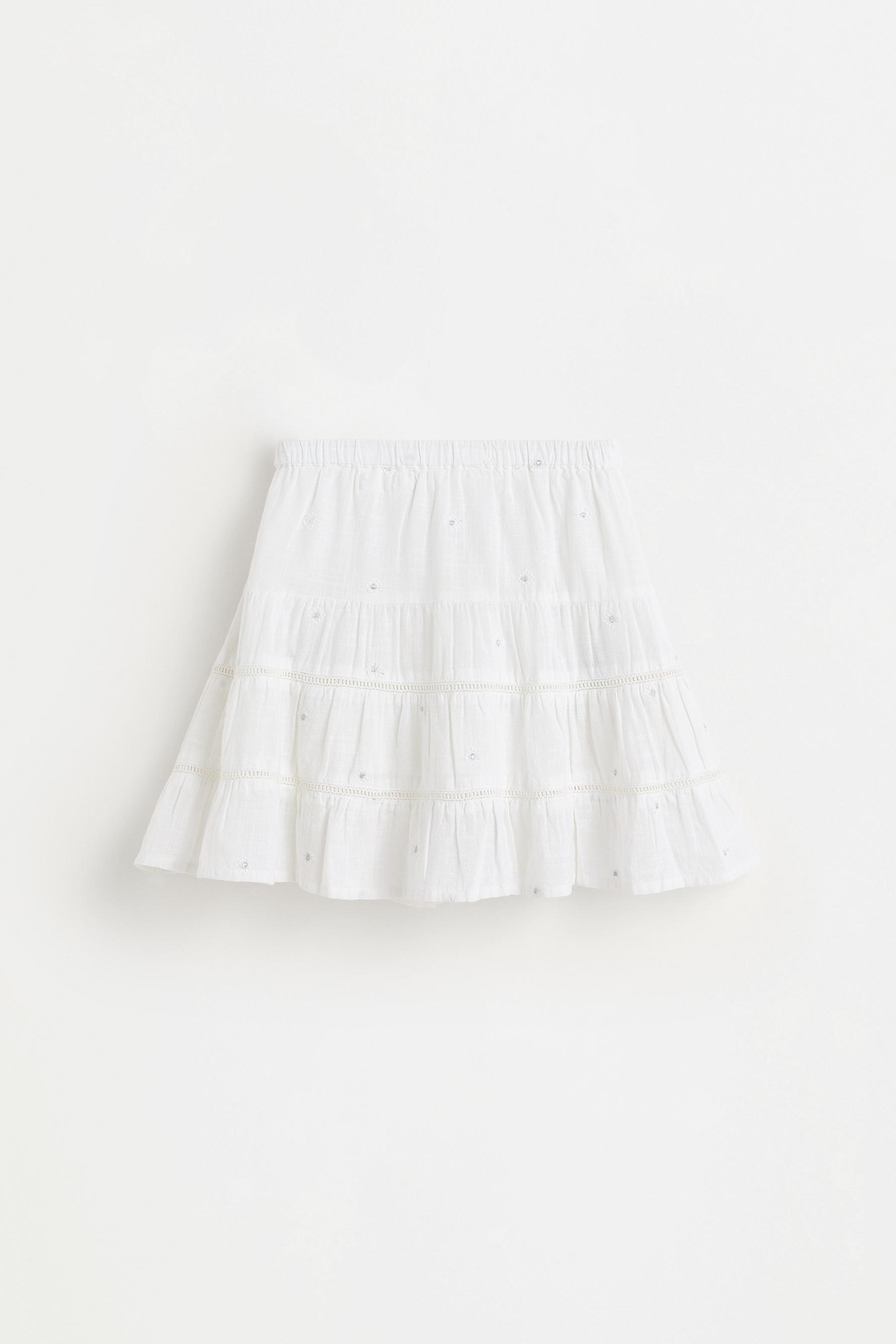 Metallic embroidered skort — WHITE
