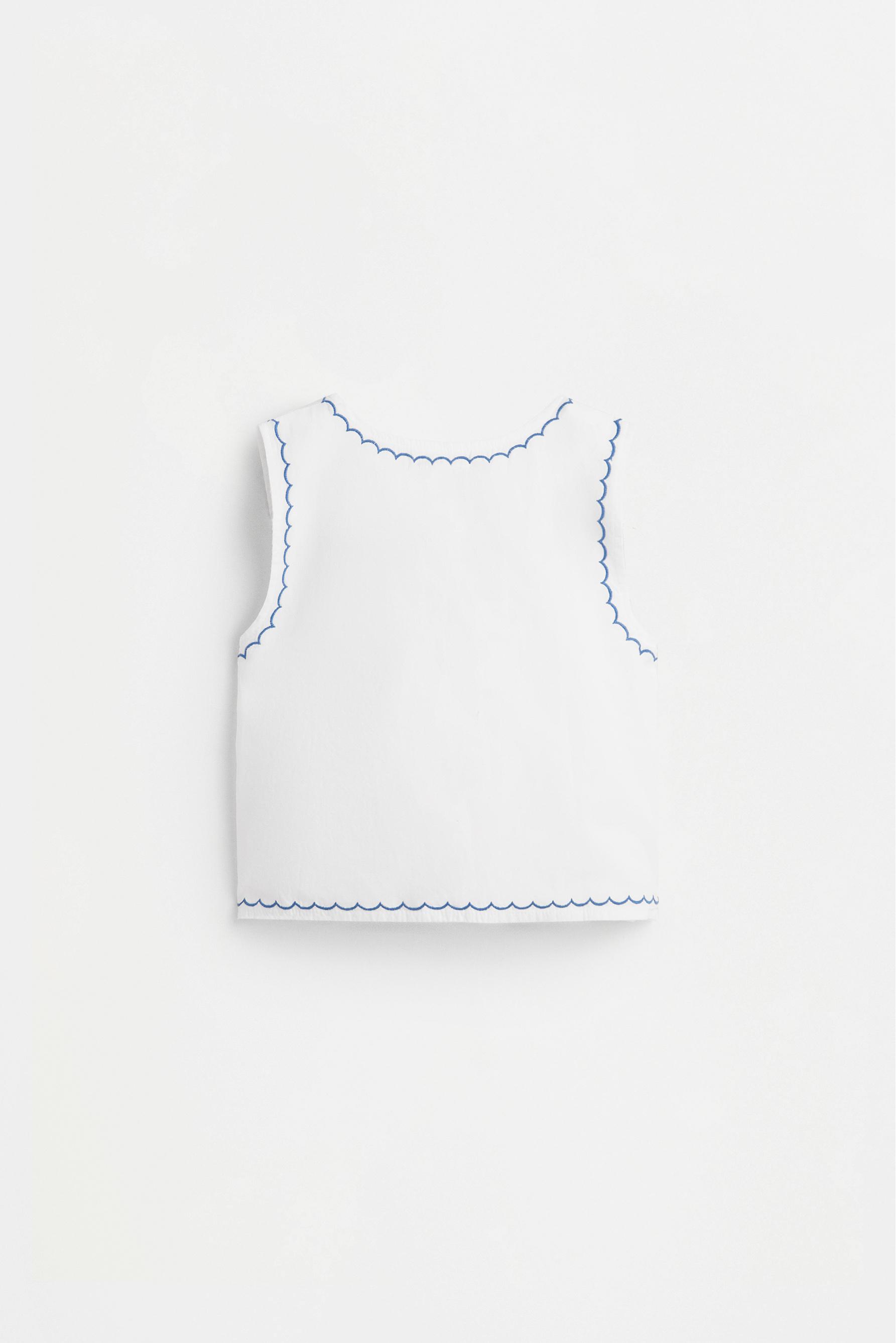 Embroidered vest — WHITE