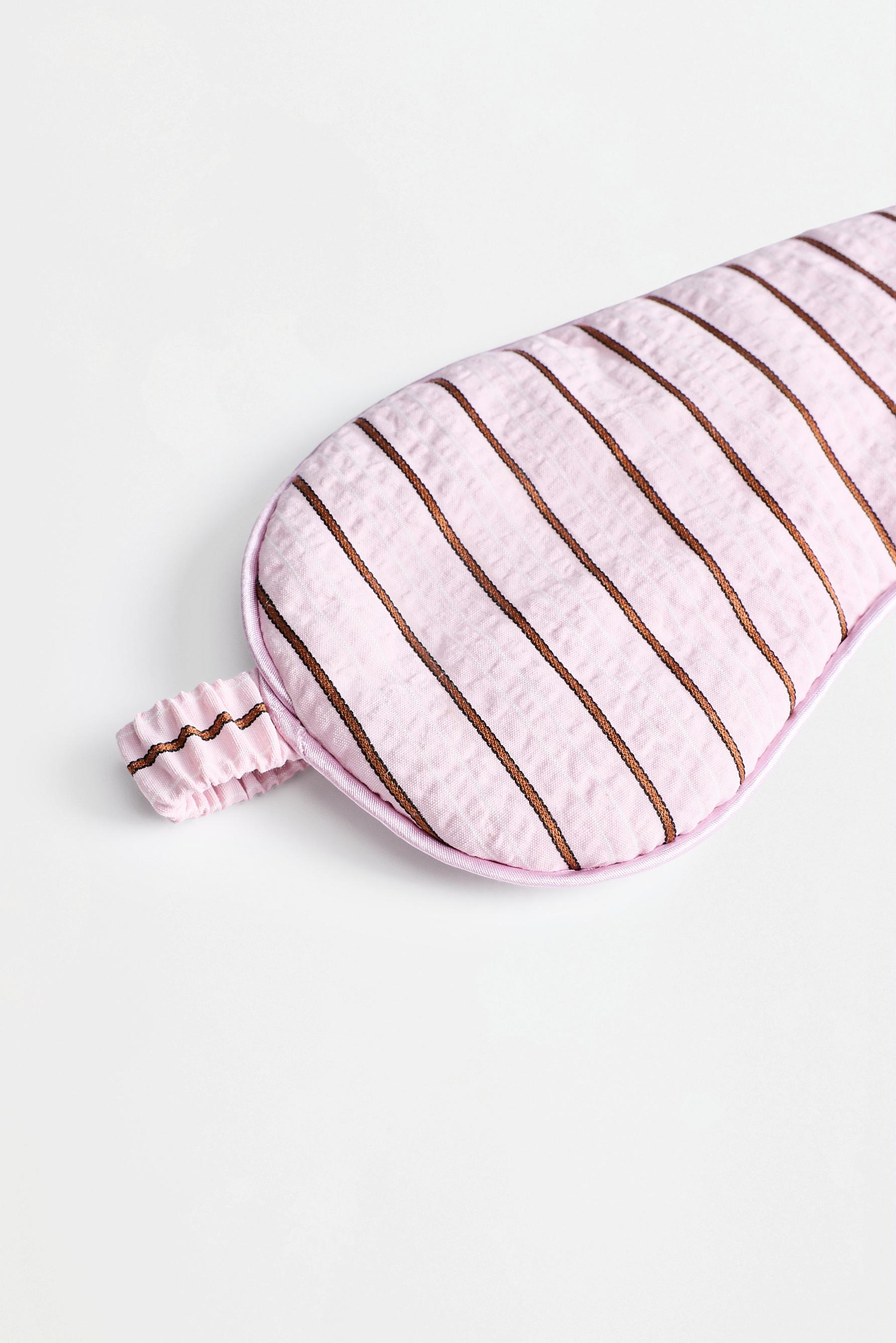 Striped sleep mask — PASTEL PINK