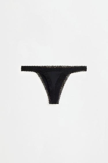 Lace Detail Thong (2-Pack) — BLACK 8