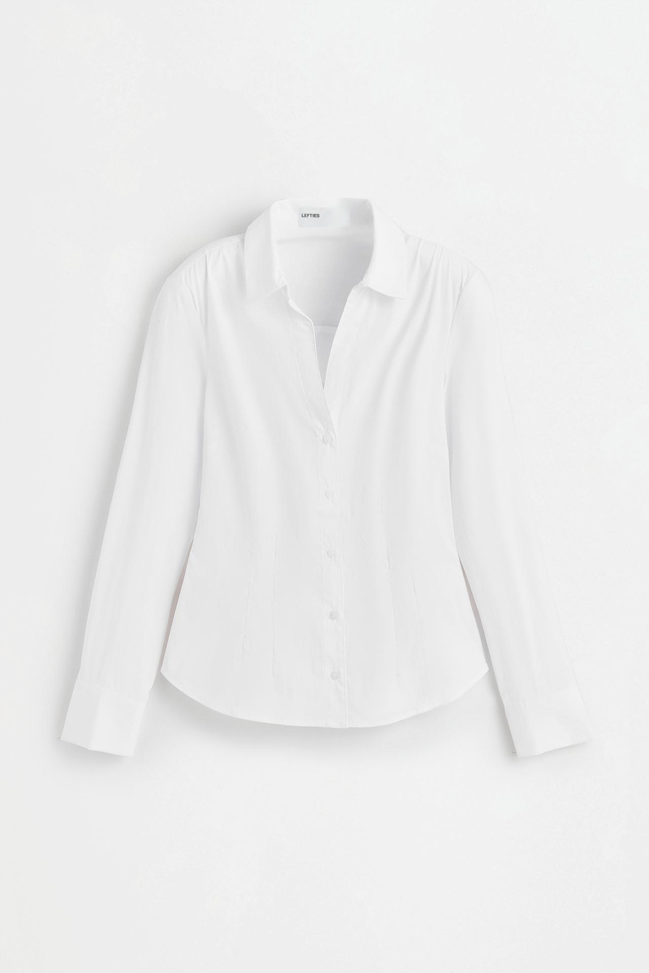 Fitted poplin shirt — WHITE