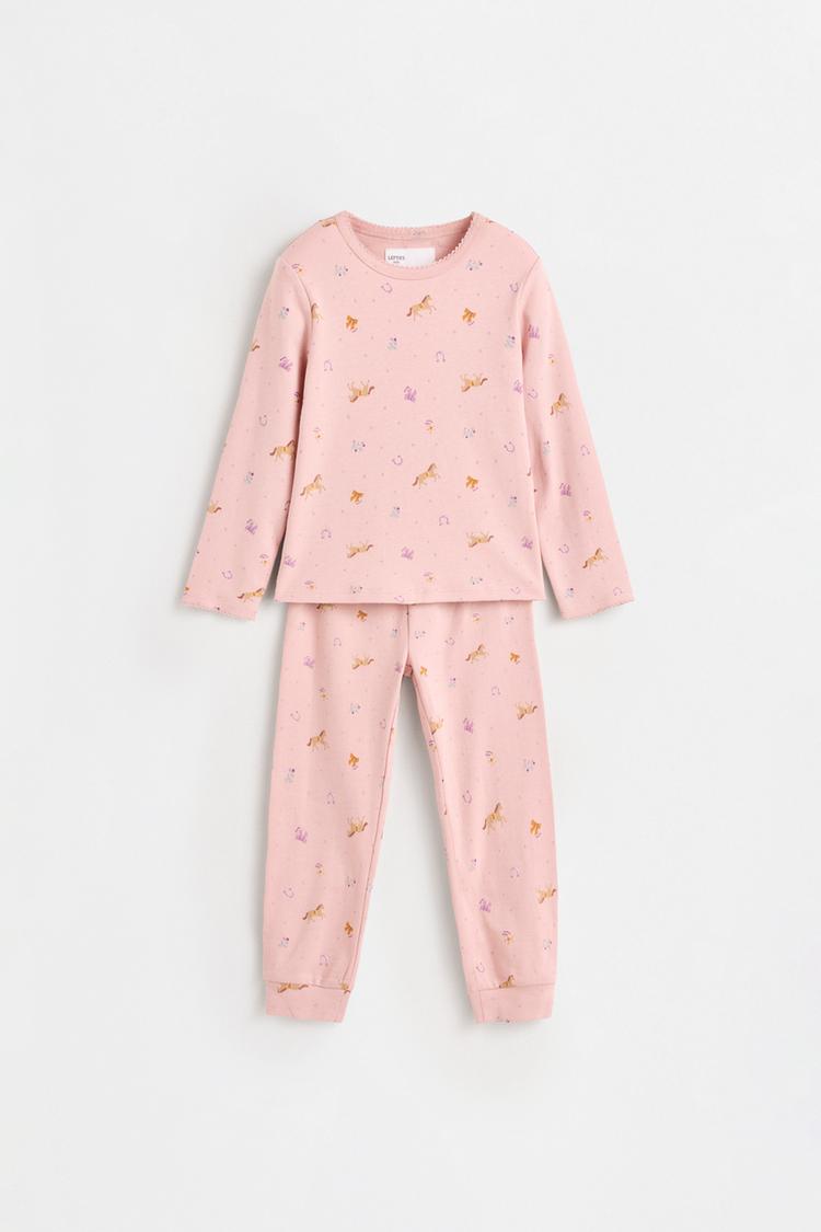 Printed interlock pyjamas — NEON PINK