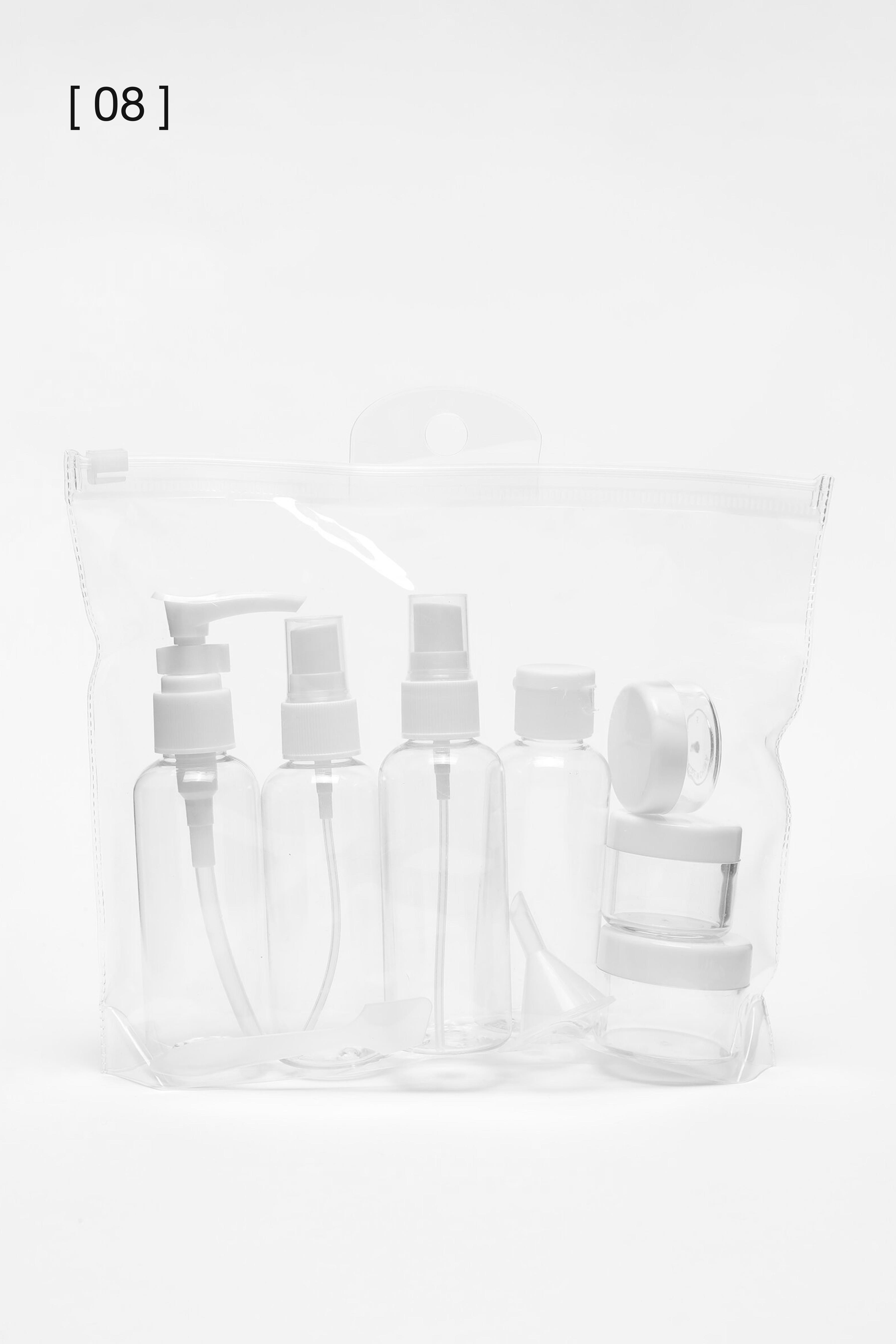 7-piece reusable travel bottle set — WHITE