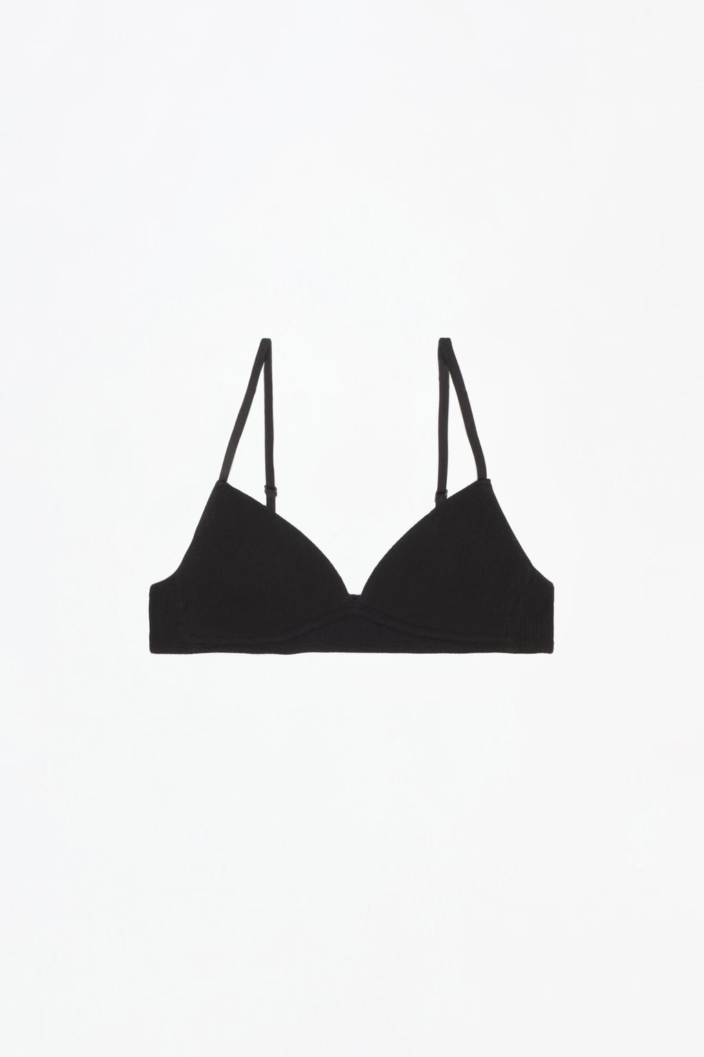 Ribbed triangle bra