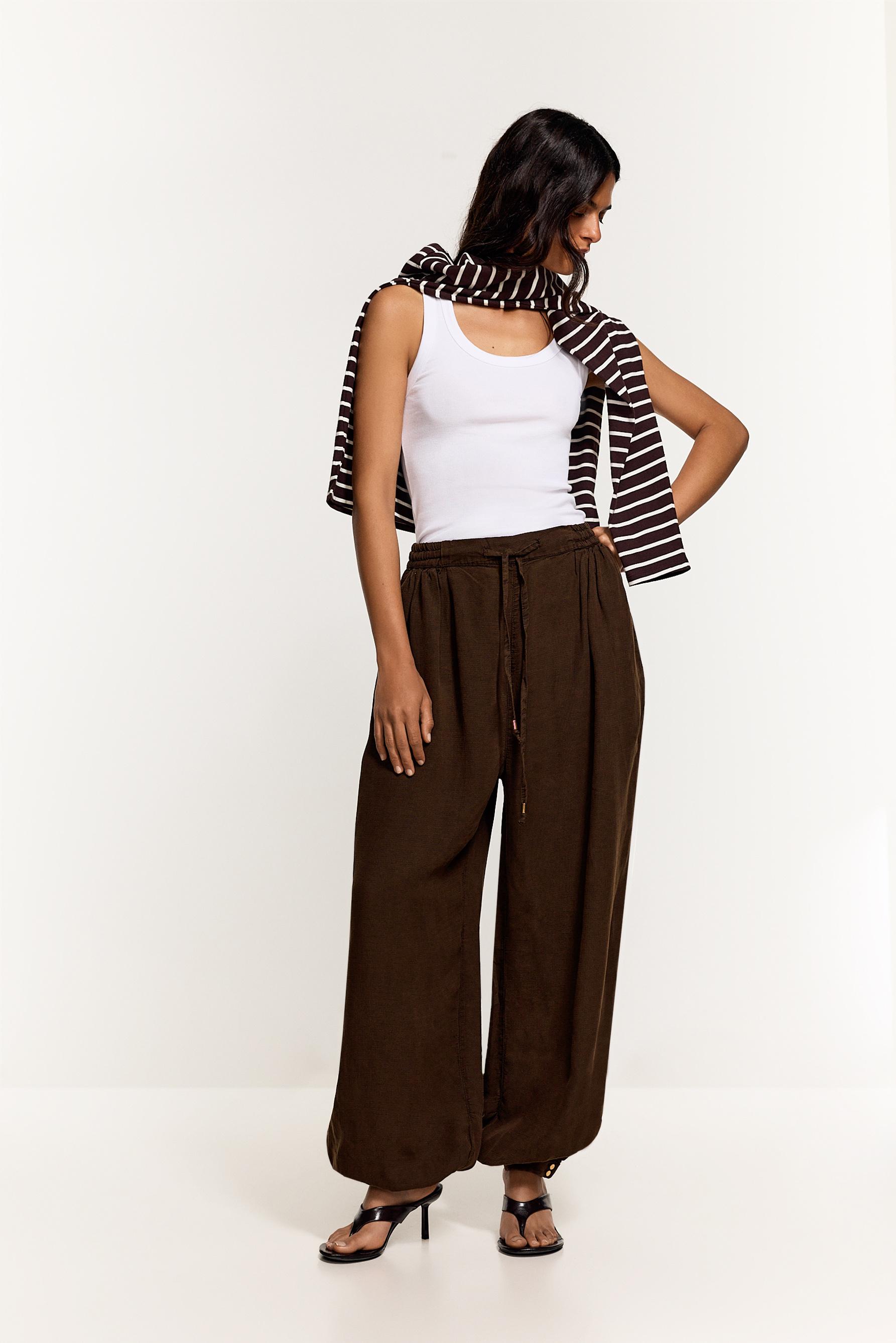 Lightweight sarouel jeans — BROWN MARL