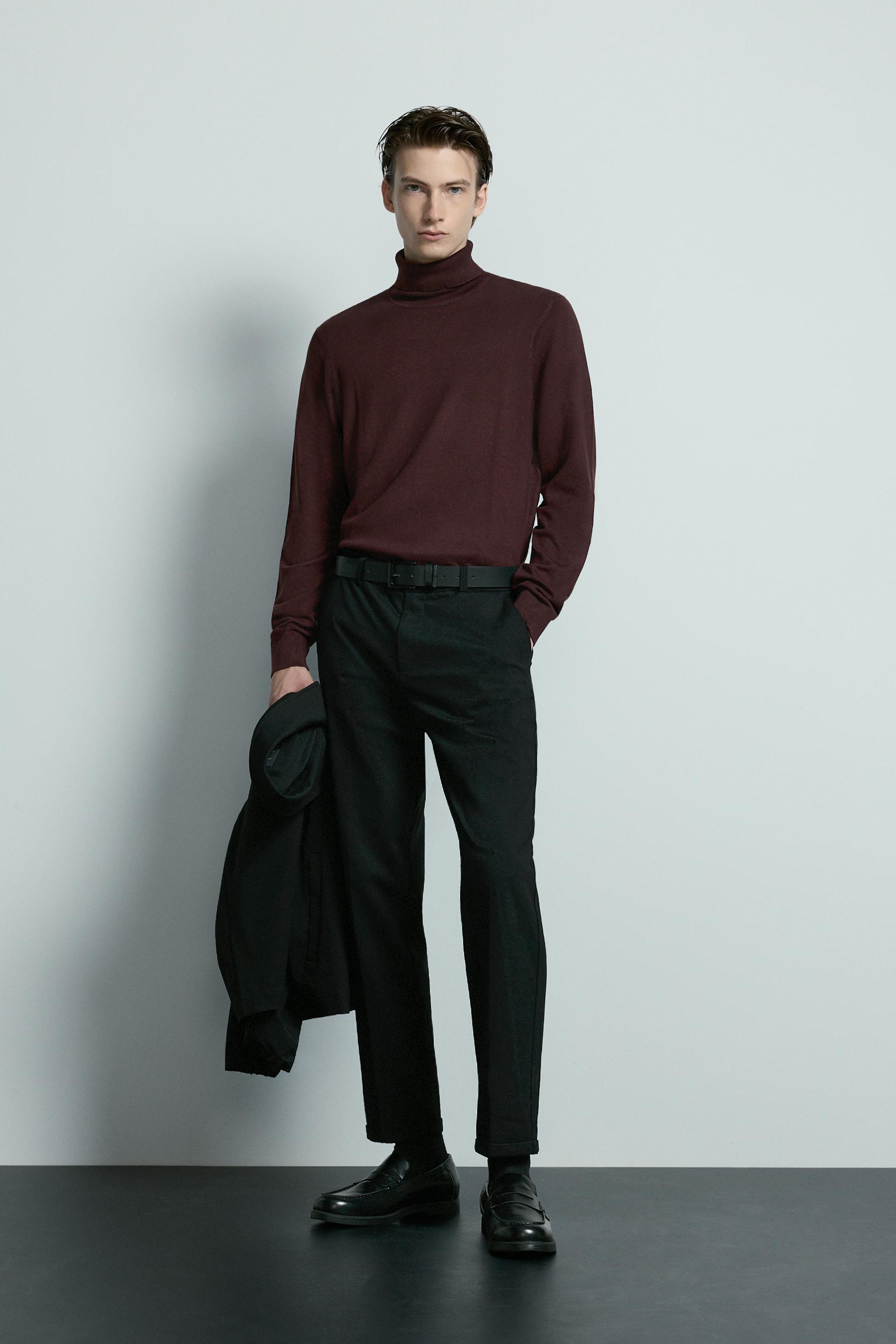 Tailored slim fit trousers — BLACK