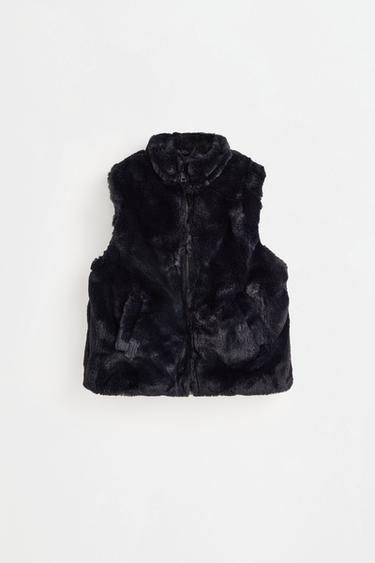 Faux fur vest — BLACK 1