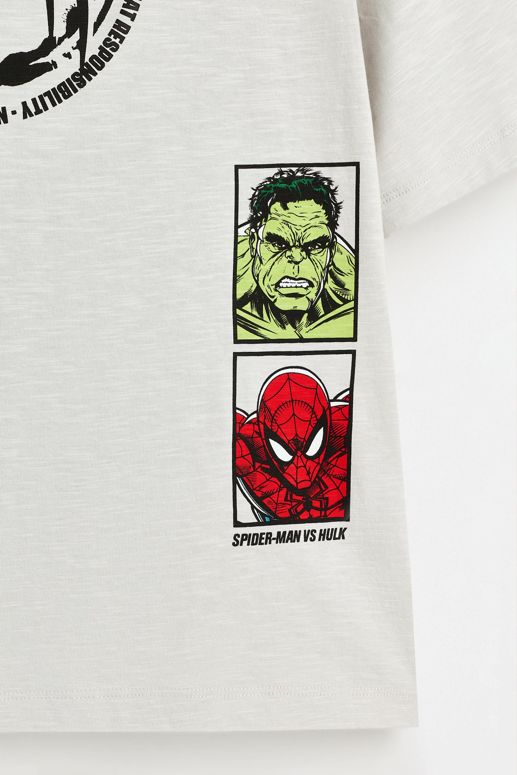 Spider-Man vs. Hulk ©Marvel T-shirt — PALE GREY